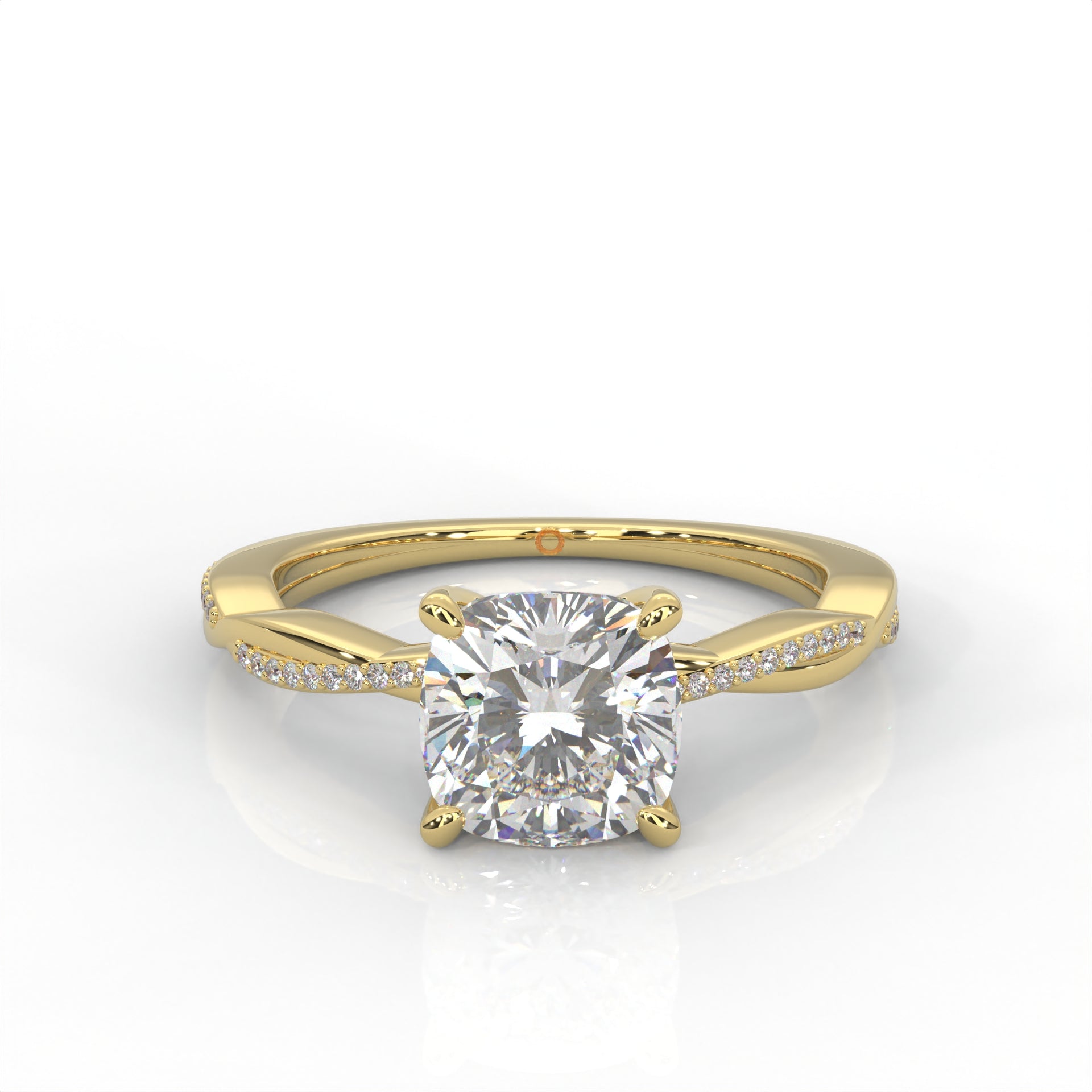 Ulur Solitaire Engagement Ring – Pavé Twist Band