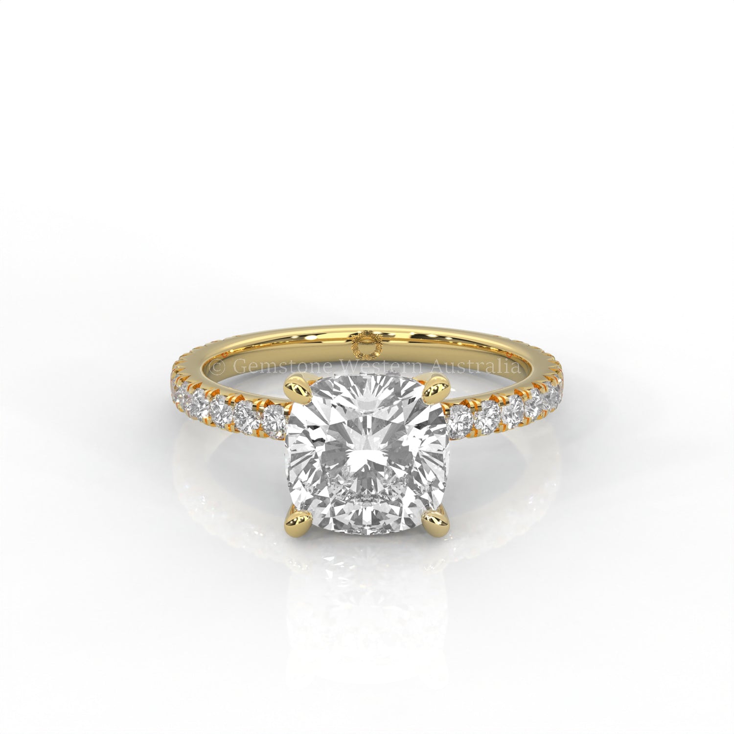 The Everly - Solitaire with Pavé Diamond Band