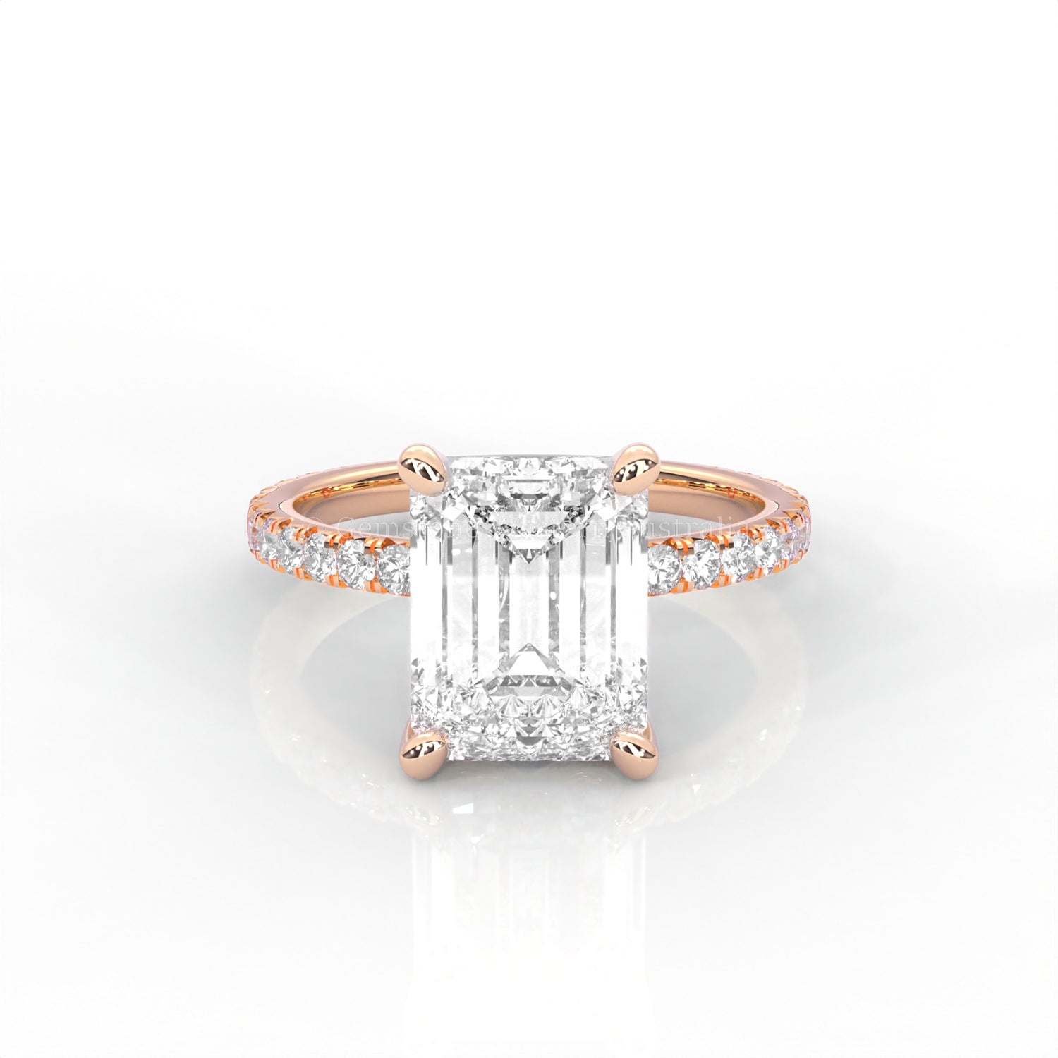 The Everly - Solitaire with Pavé Diamond Band
