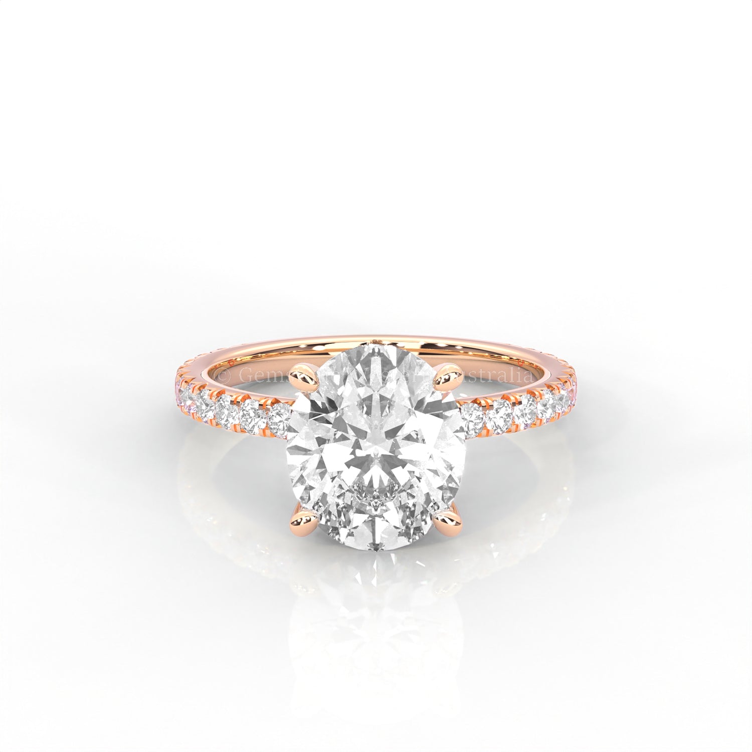 The Everly - Solitaire with Pavé Diamond Band