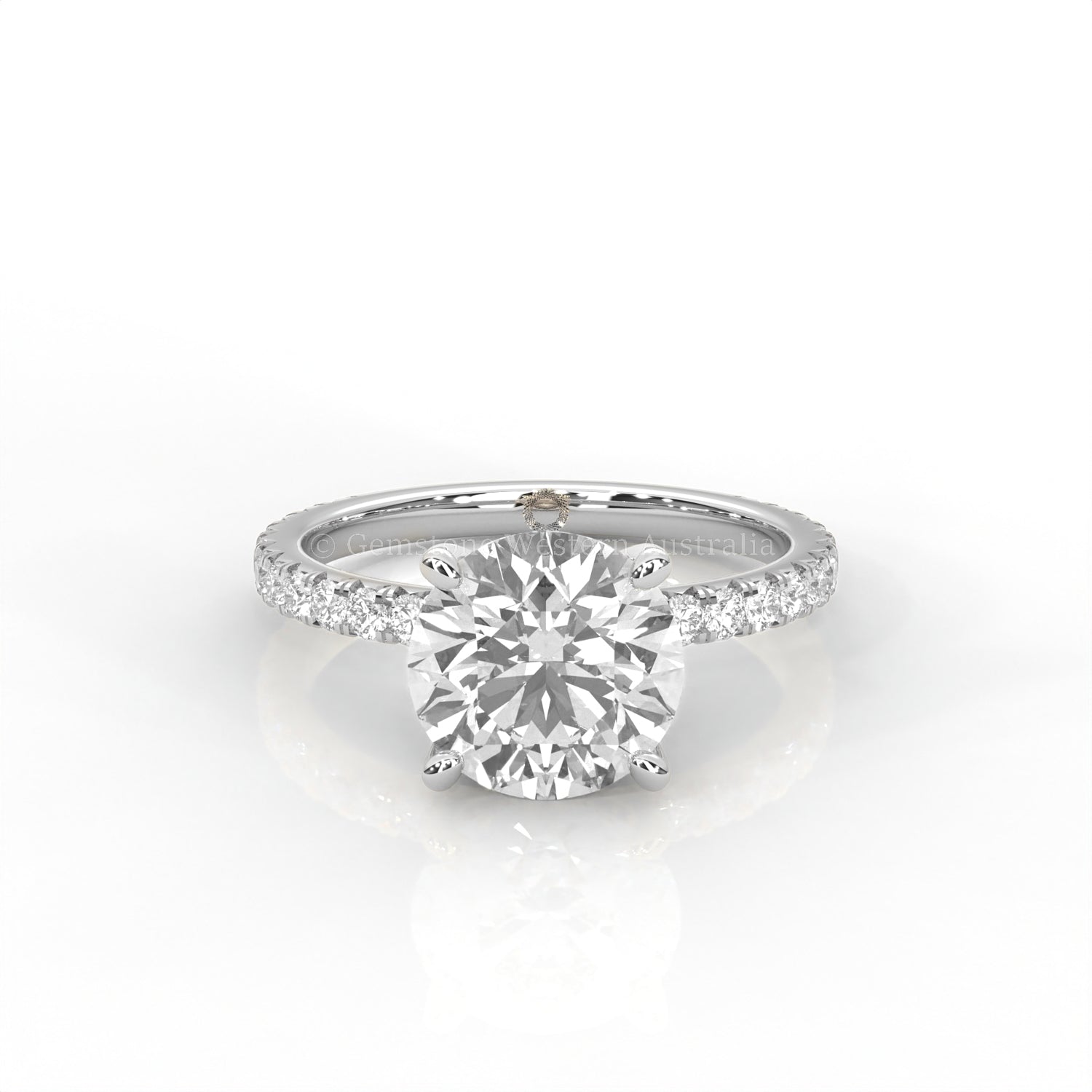 The Everly - Solitaire with Pavé Diamond Band