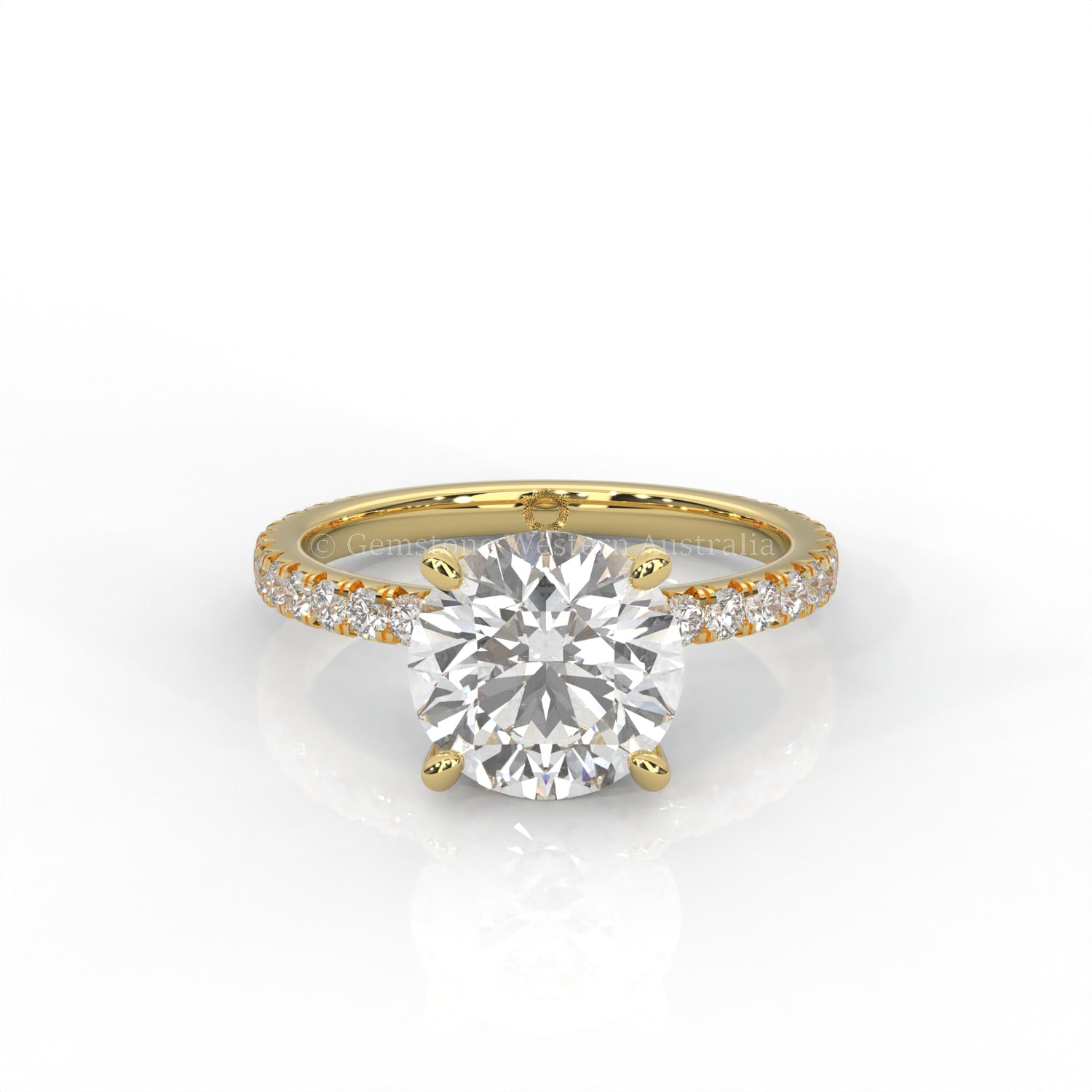 The Everly - Solitaire with Pavé Diamond Band