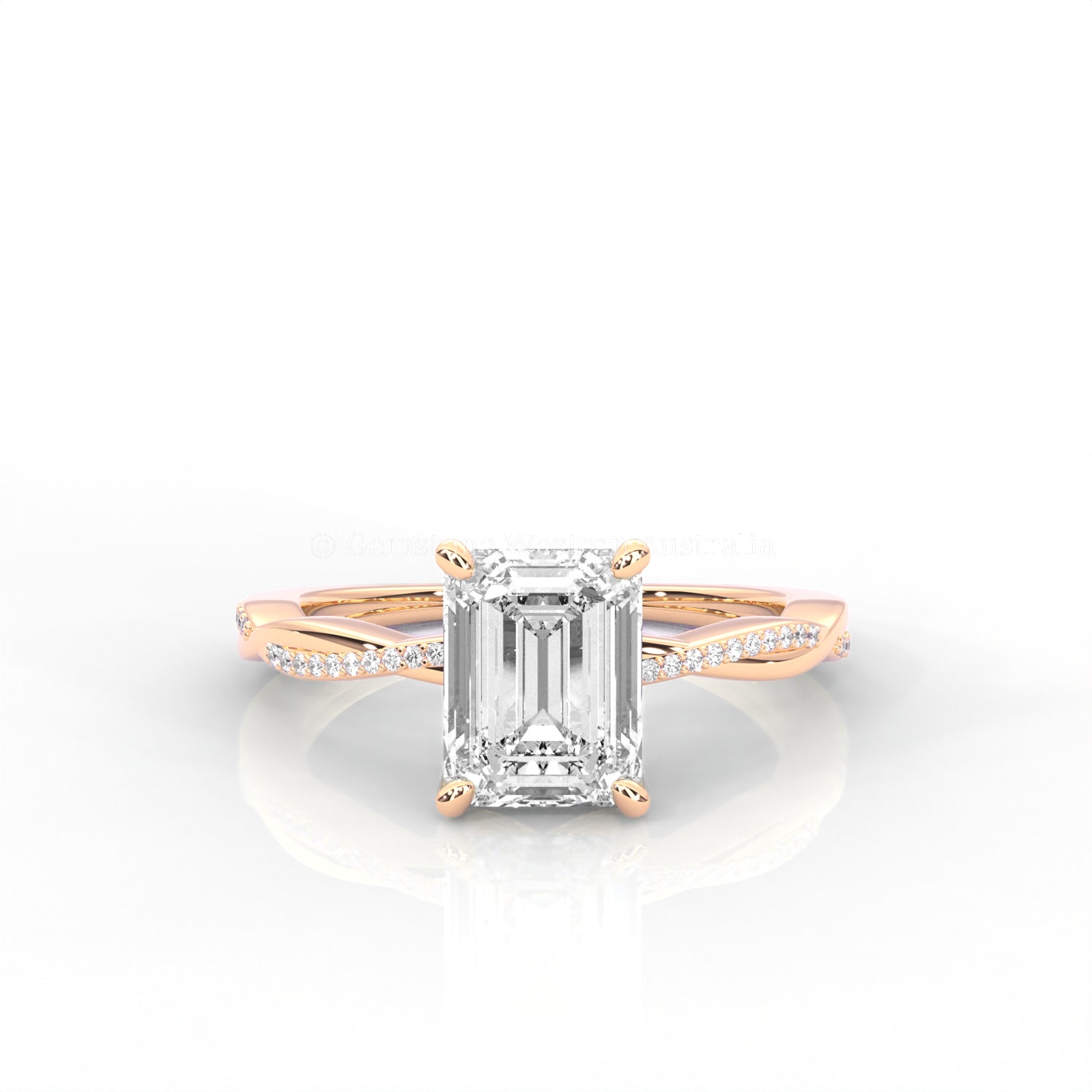 Ulur Solitaire Engagement Ring – Pavé Twist Band