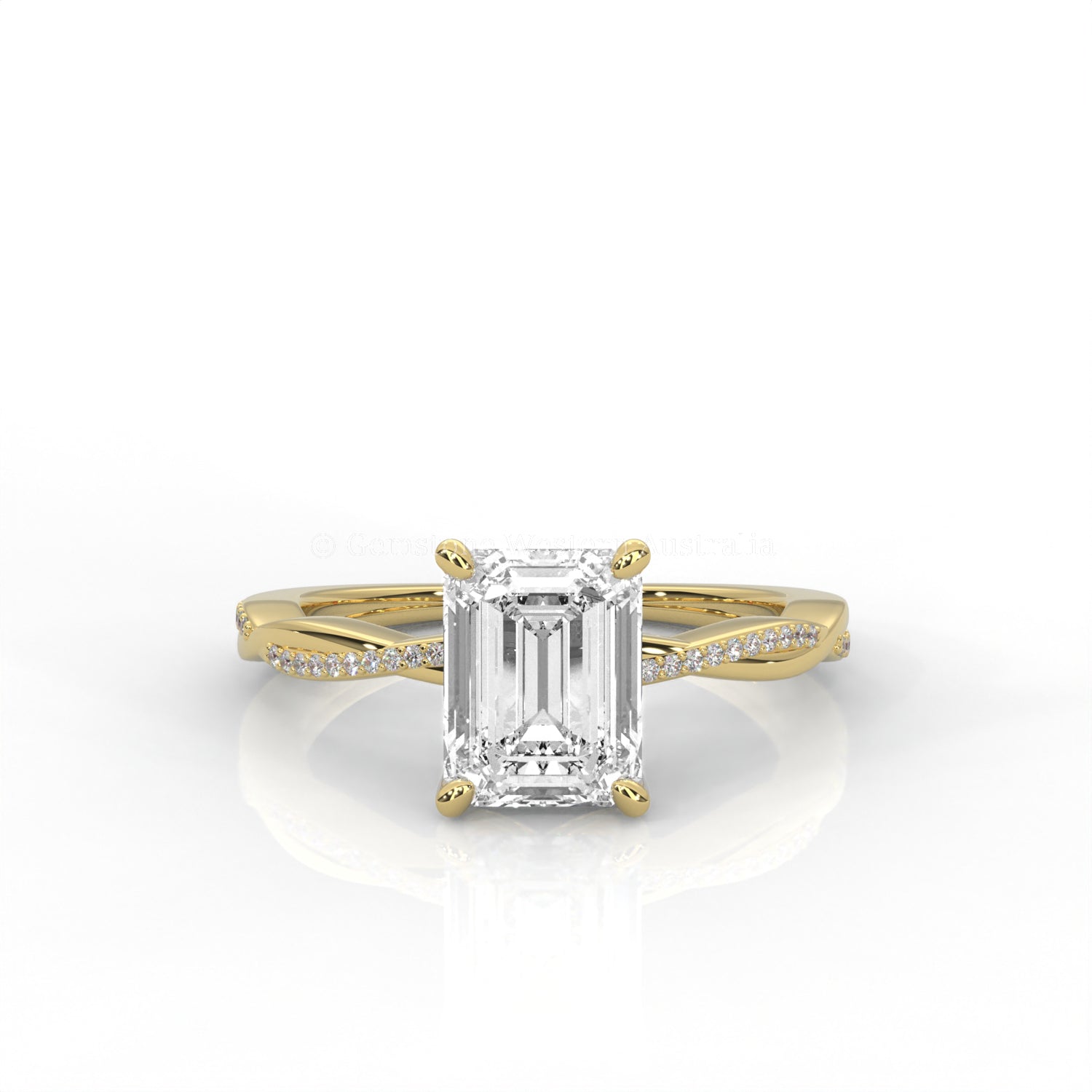 Ulur Solitaire Engagement Ring – Pavé Twist Band