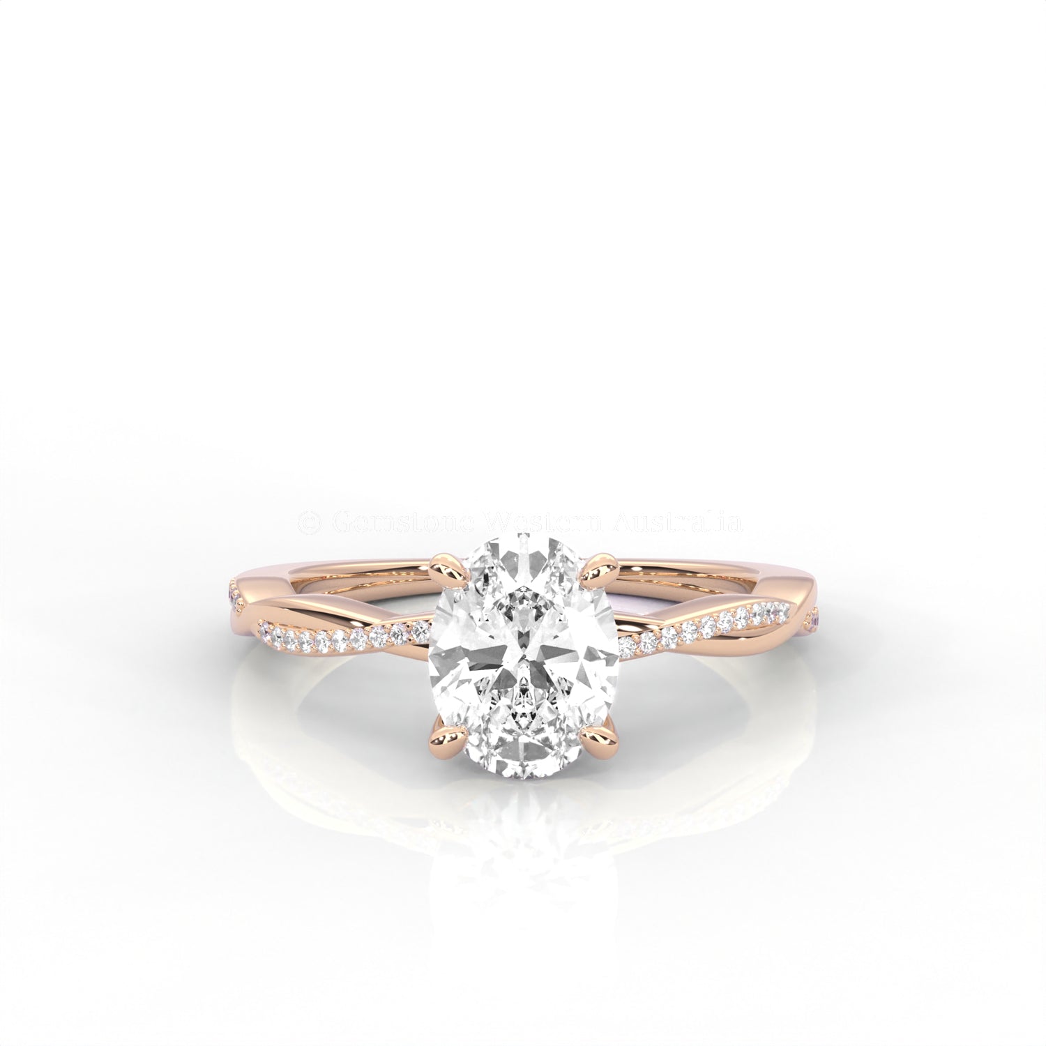 Ulur Solitaire Engagement Ring – Pavé Twist Band