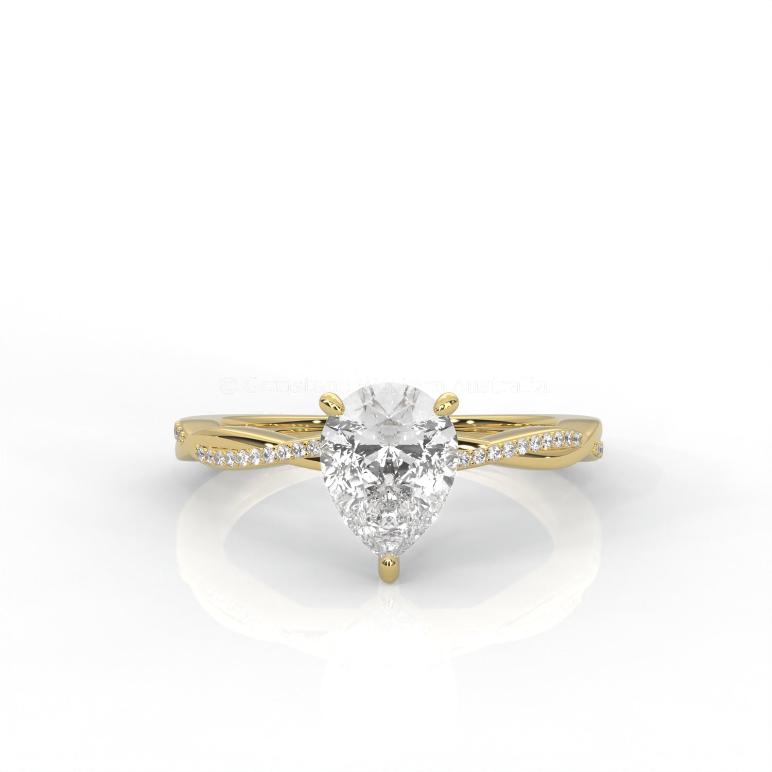 Ulur Solitaire Engagement Ring – Pavé Twist Band