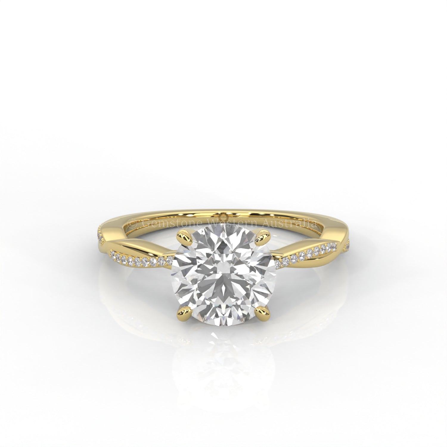 Ulur Solitaire Engagement Ring – Pavé Twist Band