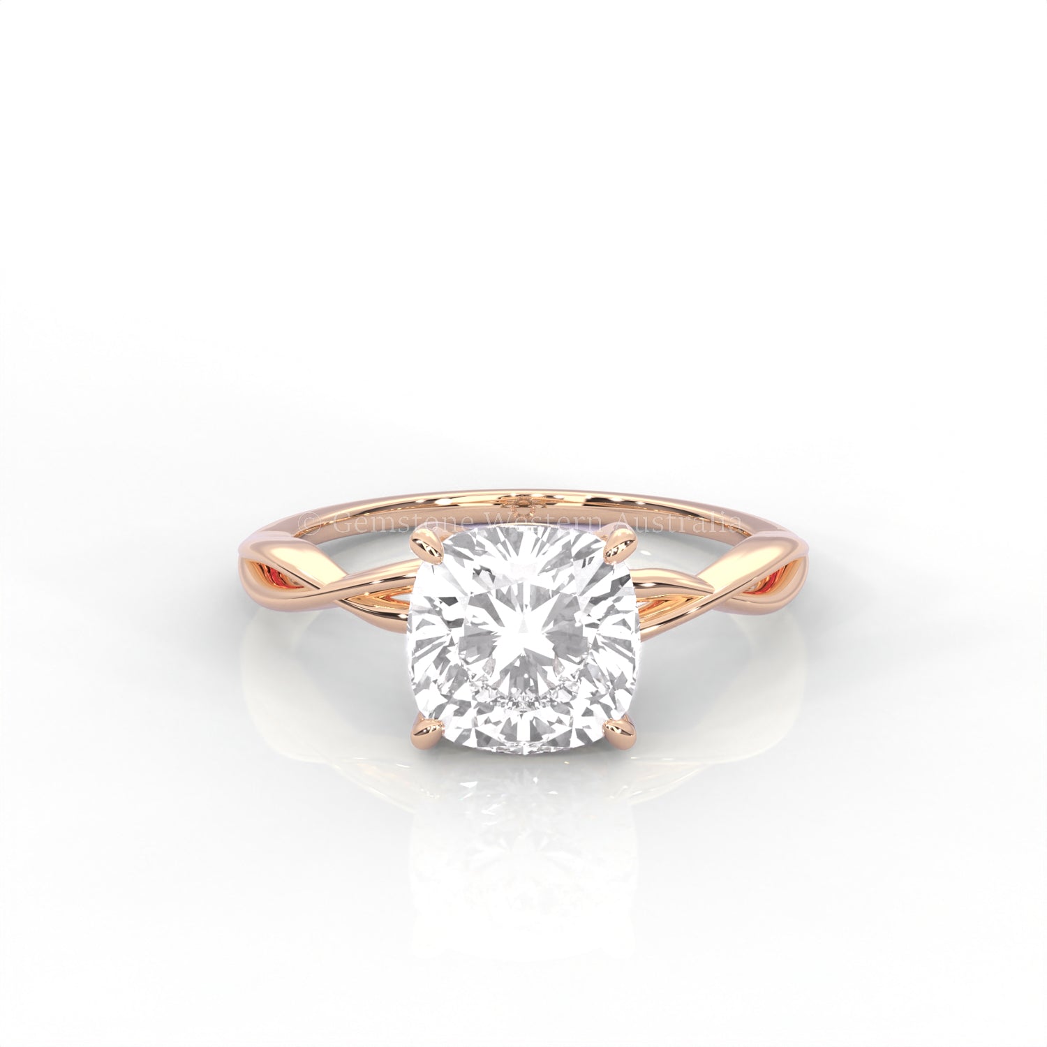 The Serene - Solitaire With Twisted band And Prong Setting