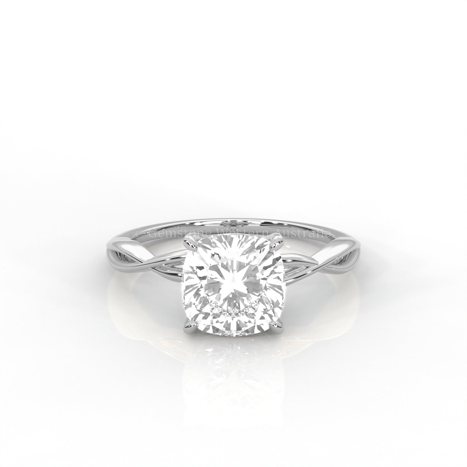 The Serene - Solitaire With Twisted band And Prong Setting