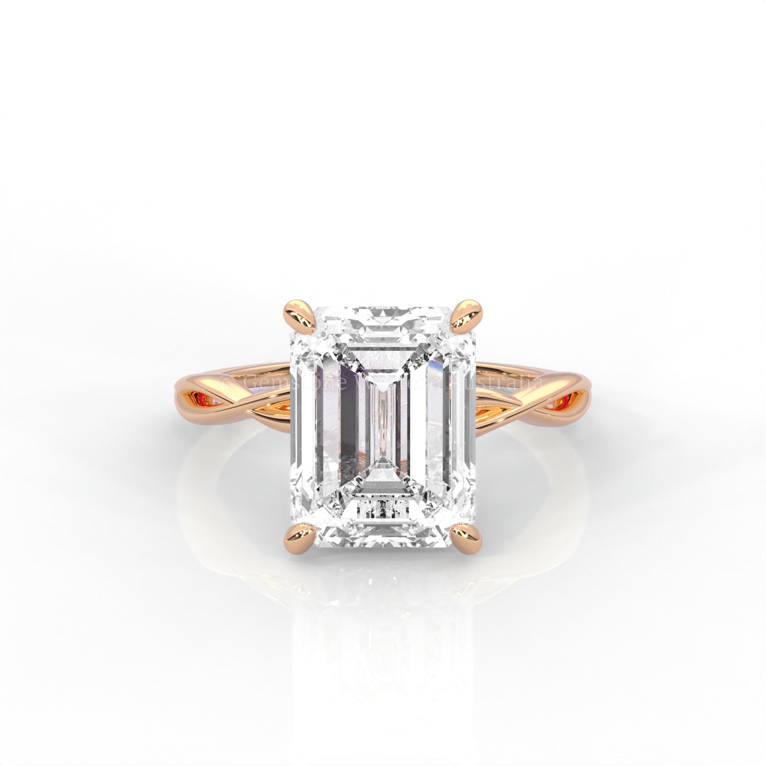 The Serene - Solitaire With Twisted band And Prong Setting