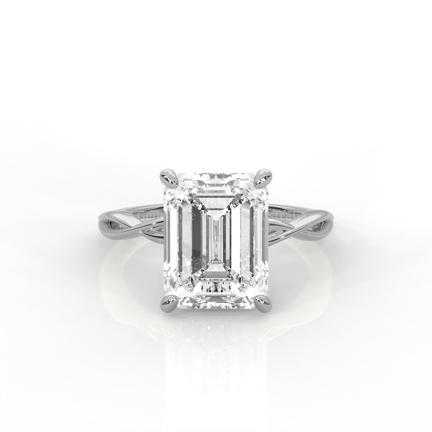 The Serene - Solitaire With Twisted band And Prong Setting