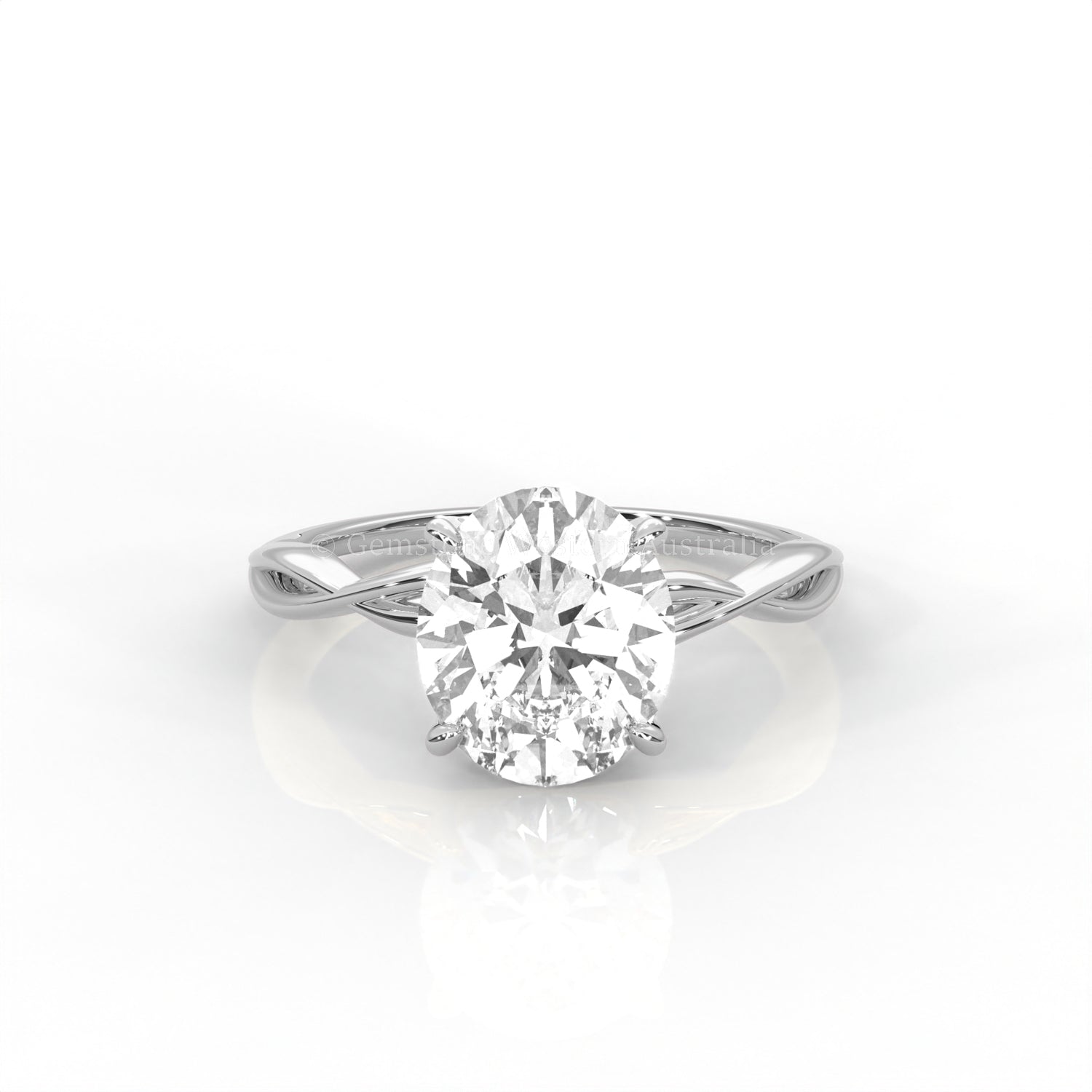 The Serene - Solitaire With Twisted band And Prong Setting