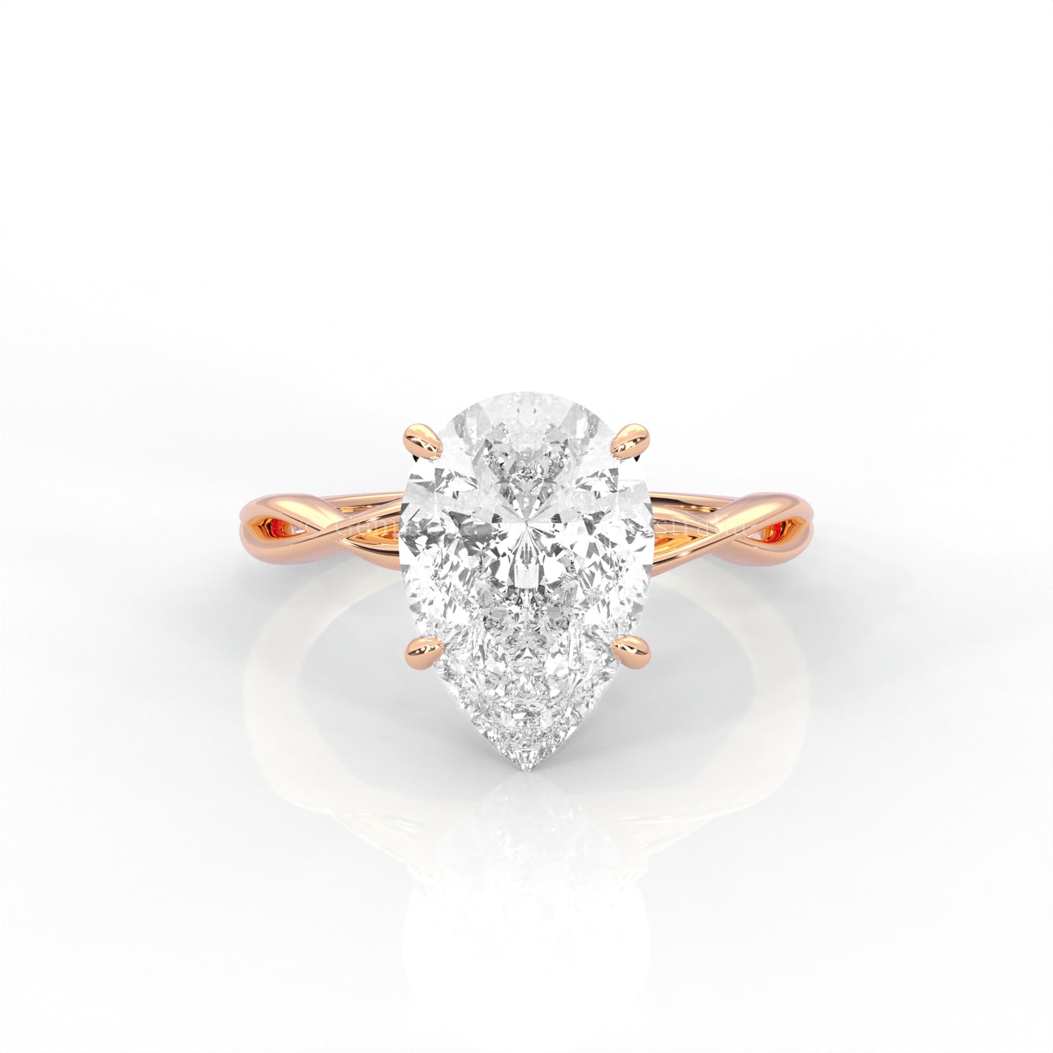 The Serene - Solitaire With Twisted band And Prong Setting
