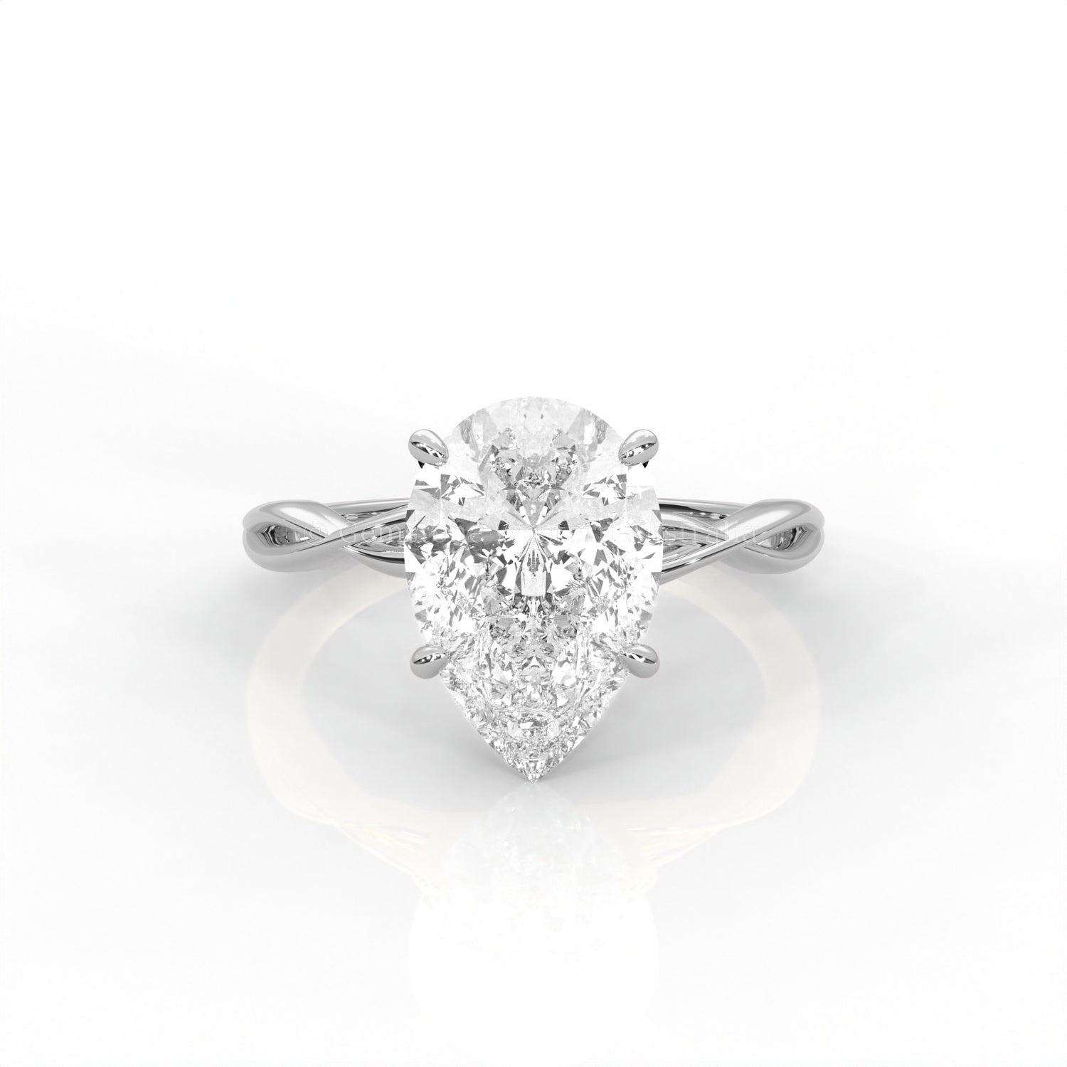 The Serene - Solitaire With Twisted band And Prong Setting