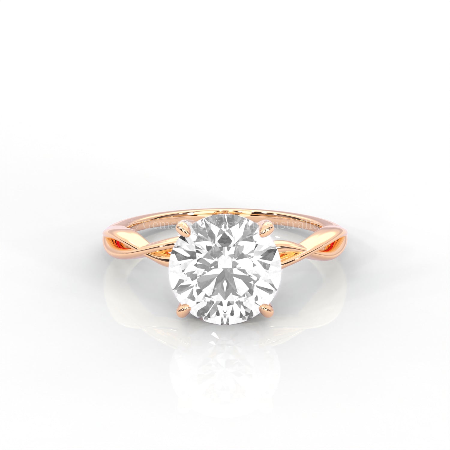The Serene - Solitaire With Twisted band And Prong Setting
