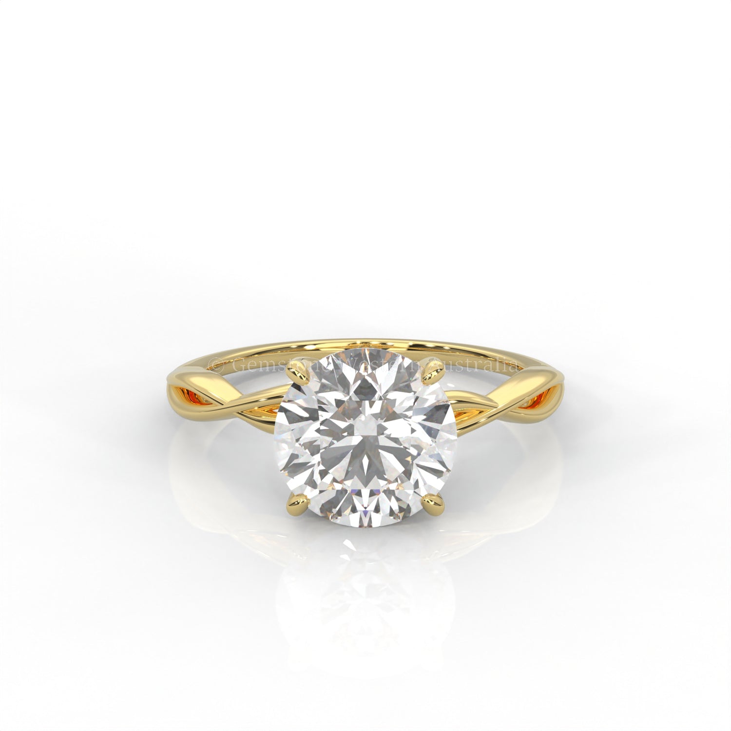 The Serene - Solitaire With Twisted band And Prong Setting