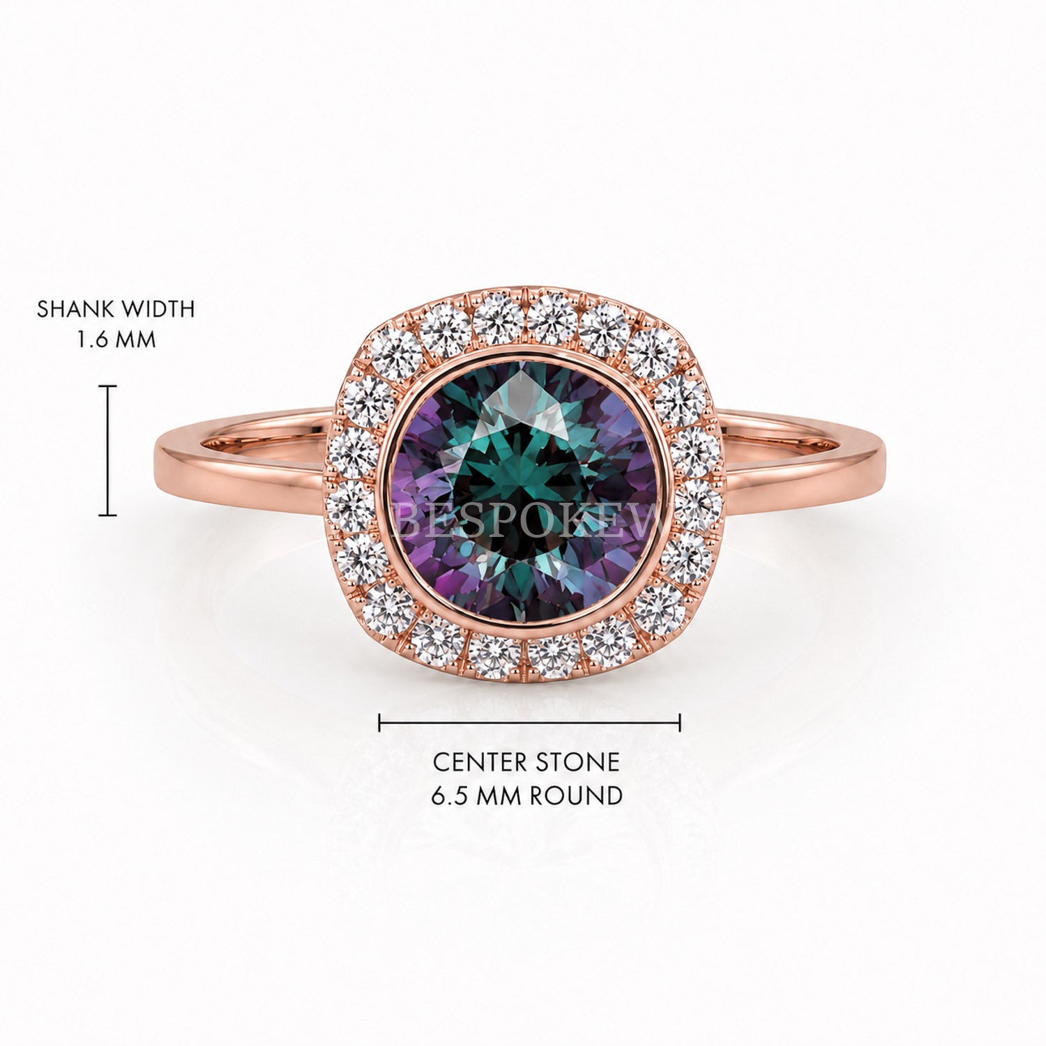 The Aria - Halo Engagement Ring — Lab-Grown Alexandrite, 3ct