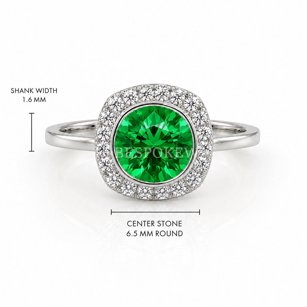 The Aria - Halo Engagement Ring — Lab-Grown Emerald, 2ct