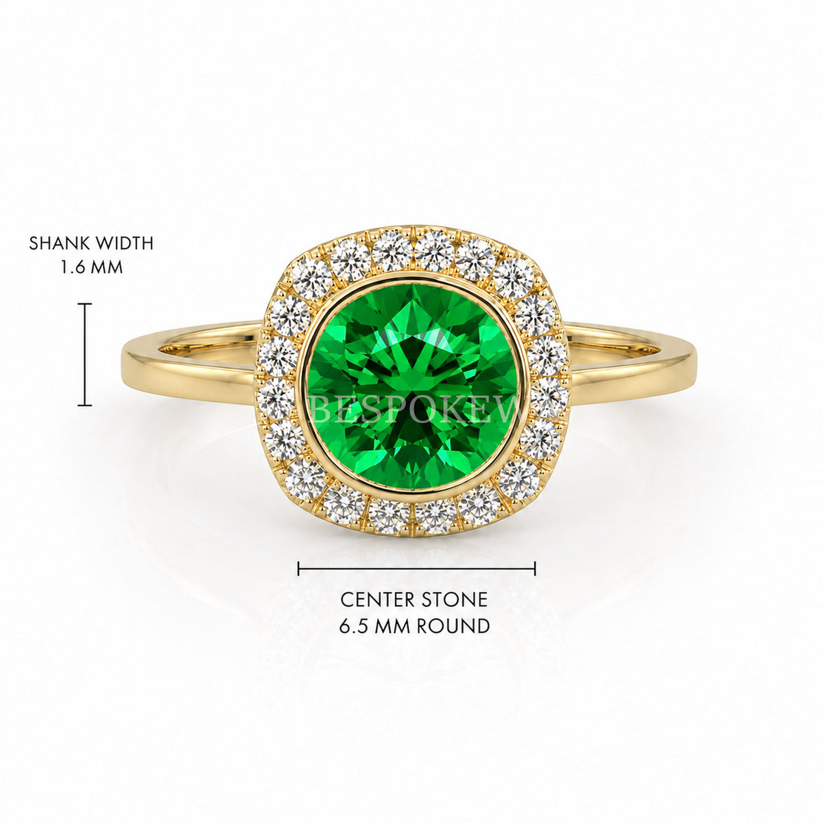 The Aria - Halo Engagement Ring — Lab-Grown Emerald, 2ct