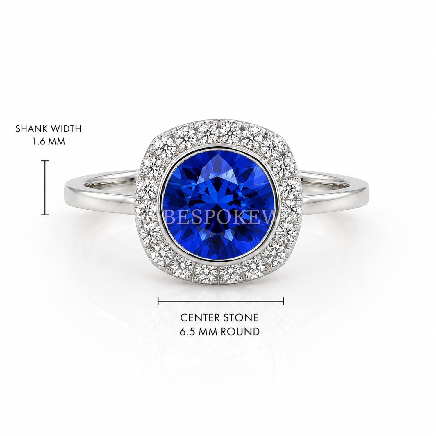 The Aria - Halo Engagement Ring — Lab-Grown Sapphire, 0.5ct
