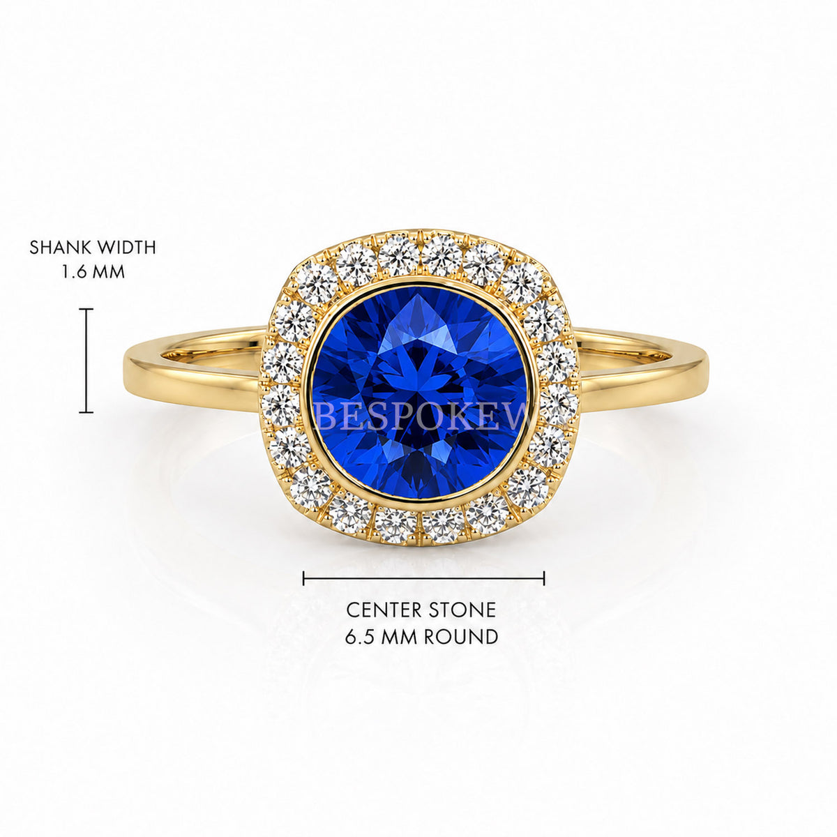 The Aria - Halo Engagement Ring — Lab-Grown Sapphire, 0.5ct