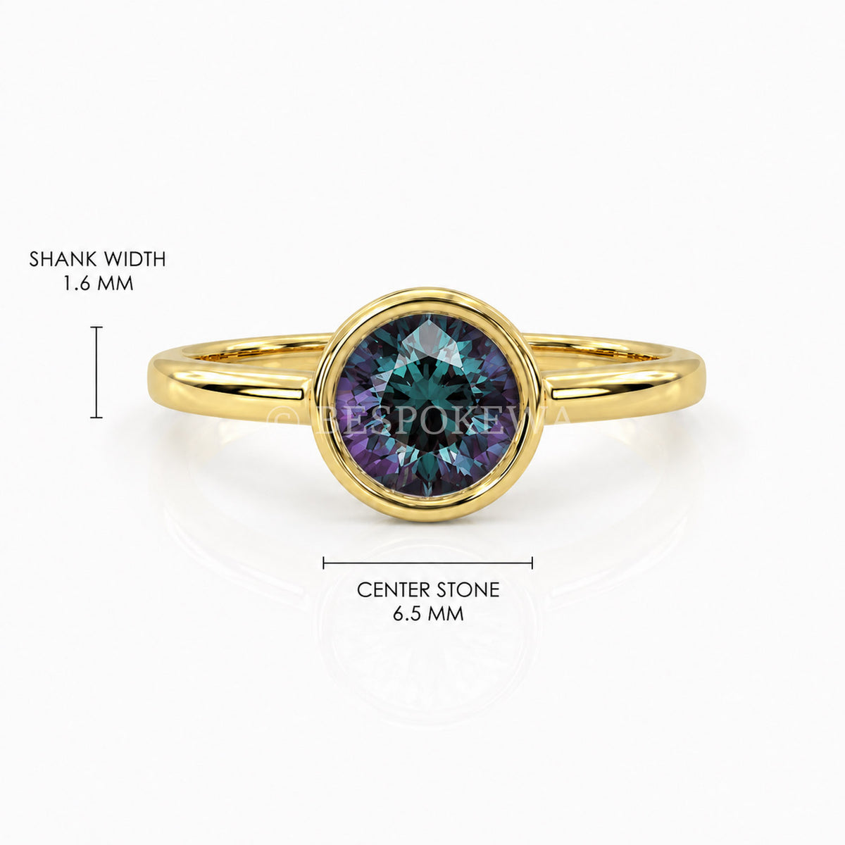 The Aurelia - Bezel Solitaire — Lab-Grown Alexandrite, 0.5ct