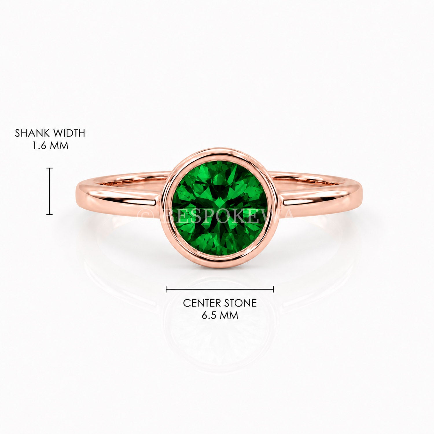 The Aurelia - Bezel Solitaire — Lab-Grown Emerald, 0.5ct