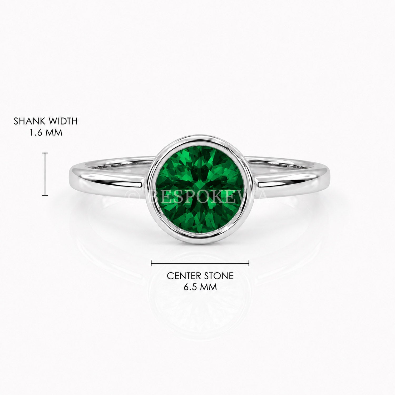 The Aurelia - Bezel Solitaire — Lab-Grown Emerald, 0.5ct