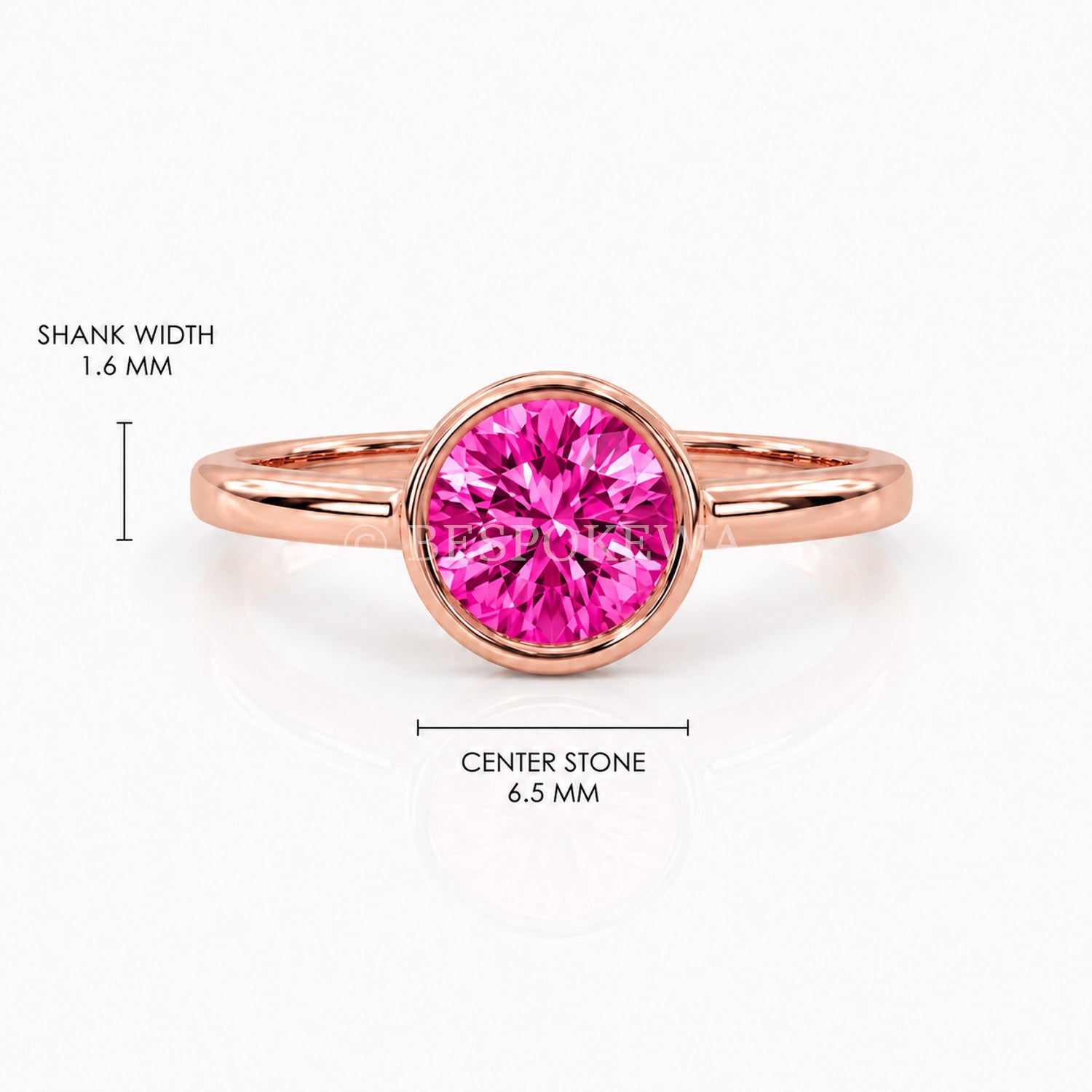 The Aurelia - Bezel Solitaire — Lab-Grown Pink Sapphire, 0.5ct