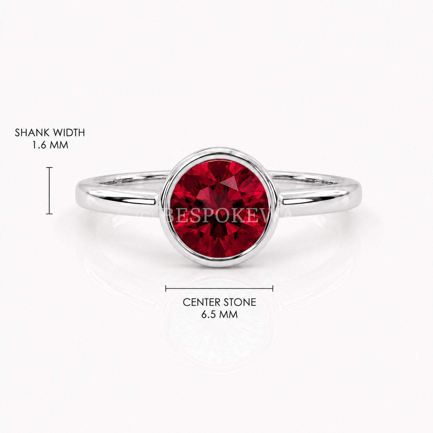 The Aurelia - Bezel Solitaire — Lab-Grown Ruby, 0.5ct