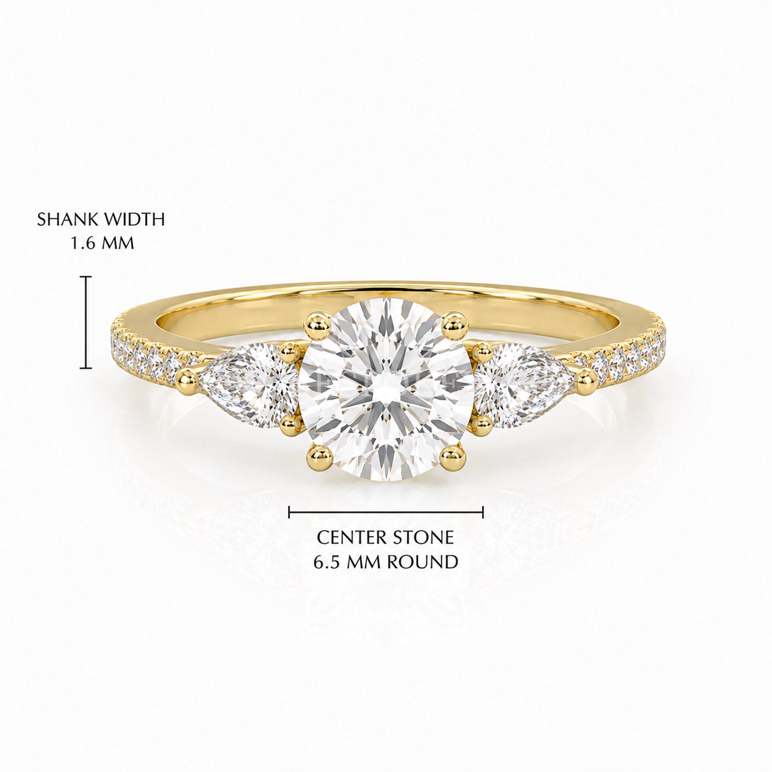 The Elara - Three Stone Engagement Ring — Lab-Grown Diamond, 0.5ct