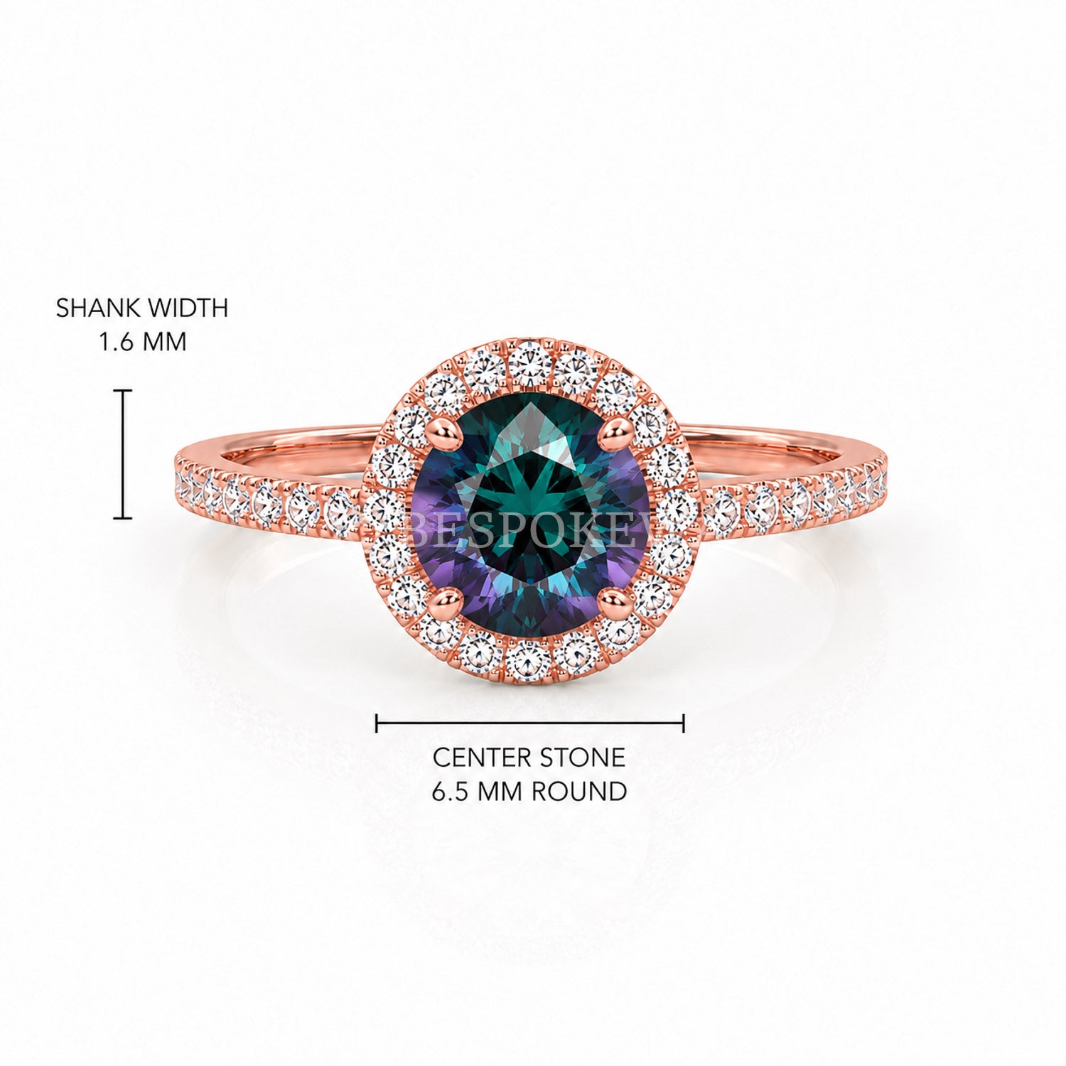 The Elin - Halo Engagement Ring — Lab-Grown Alexandrite, 0.5ct