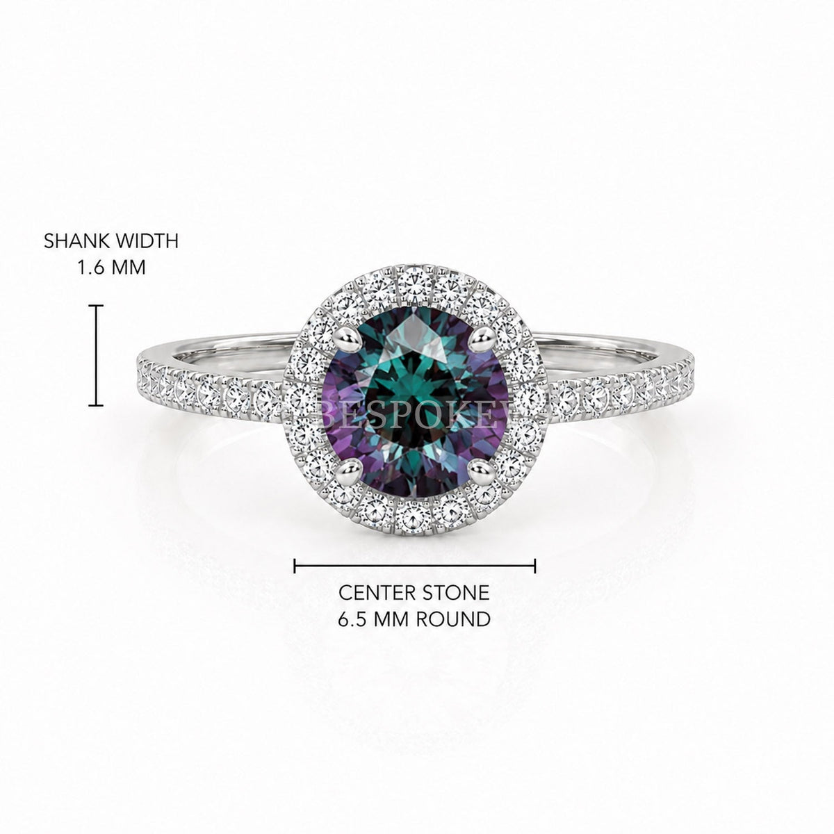 The Elin - Halo Engagement Ring — Lab-Grown Alexandrite, 0.5ct