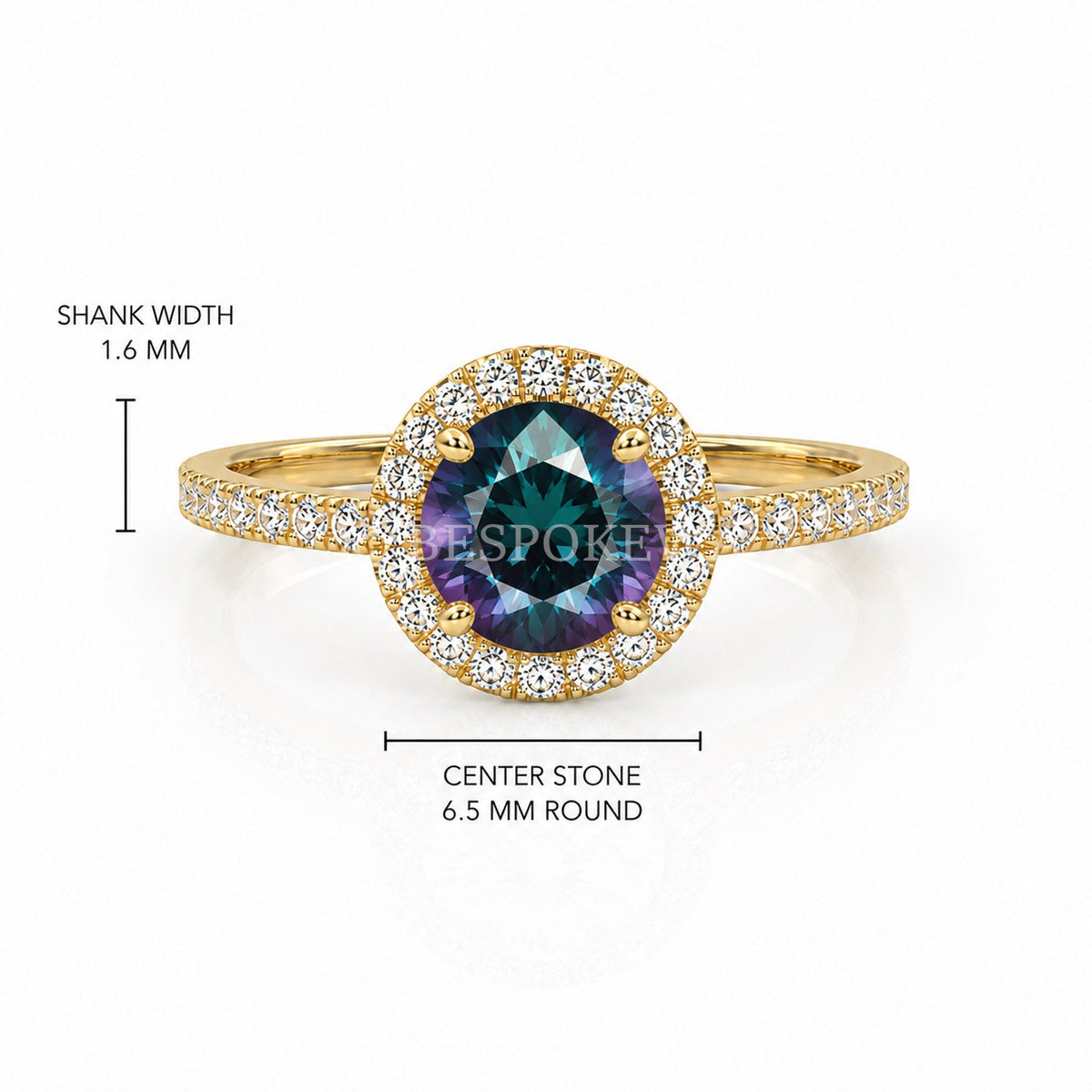 The Elin - Halo Engagement Ring — Lab-Grown Alexandrite, 0.5ct