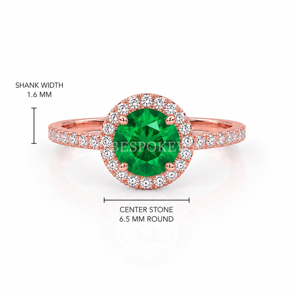 The Elin - Halo Engagement Ring — Lab-Grown Emerald, 2ct