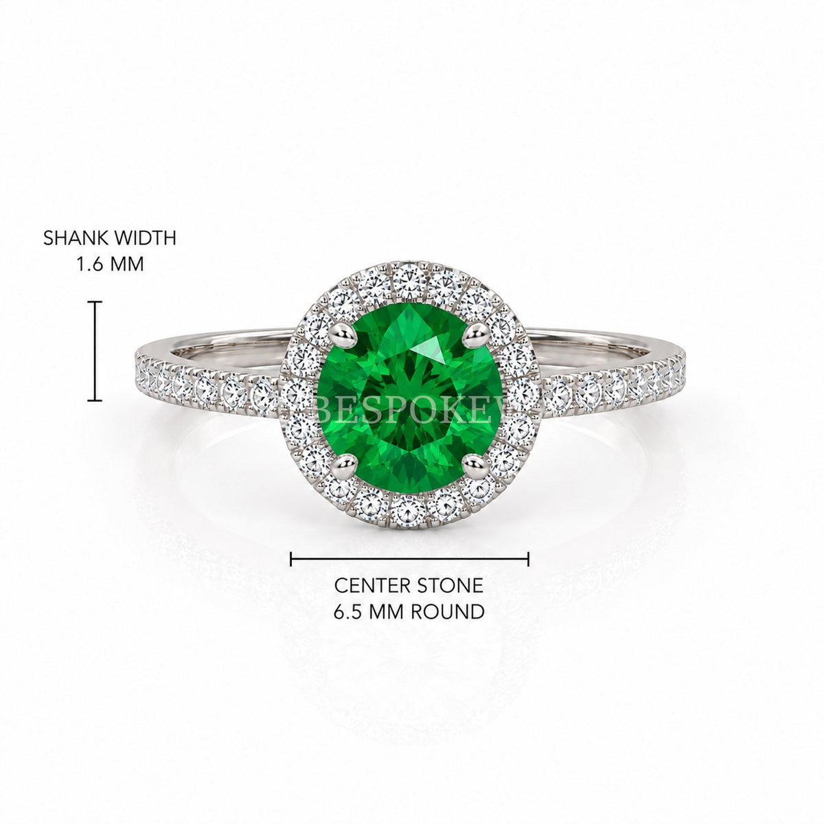 The Elin - Halo Engagement Ring — Lab-Grown Emerald, 1ct
