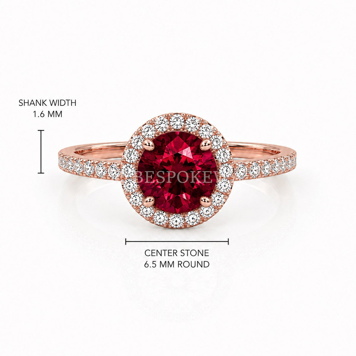 The Elin - Halo Engagement Ring — Lab-Grown Ruby, 1.5ct