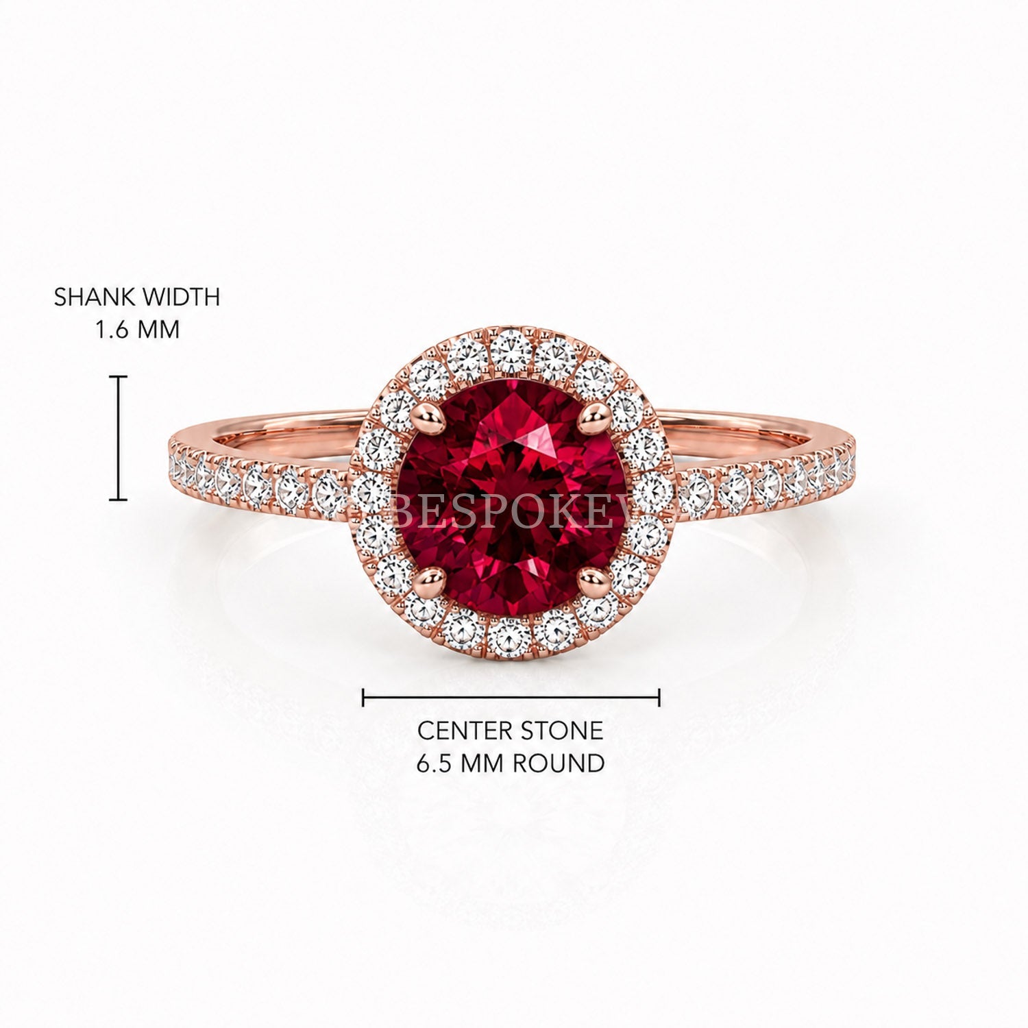 The Elin - Halo Engagement Ring — Lab-Grown Ruby, 2ct
