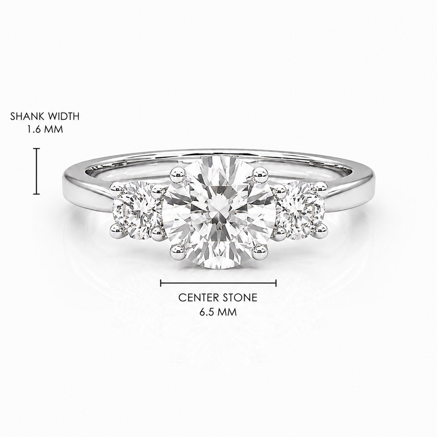 The Liora - Three Stone Engagement Ring — Lab-Grown Diamond, 2ct