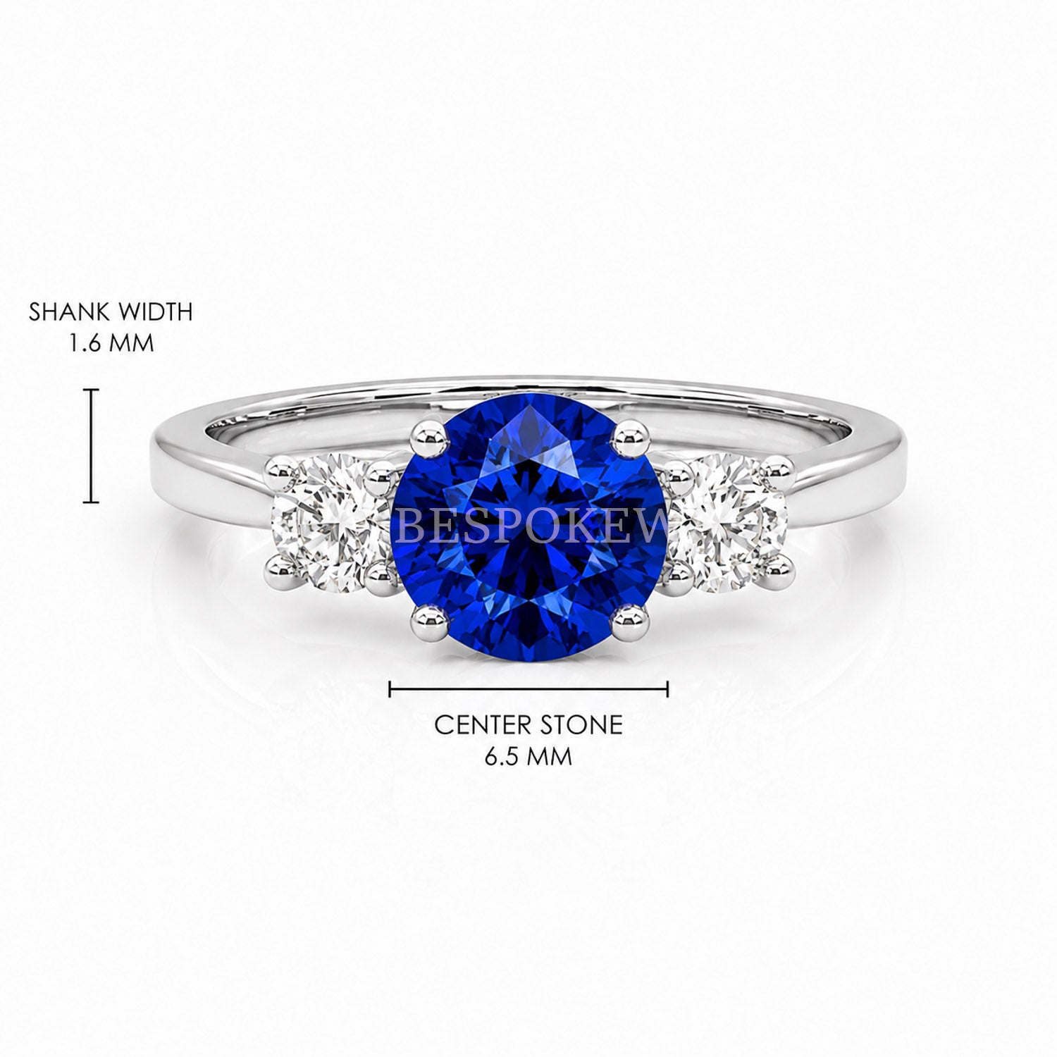 The Liora - Three Stone Engagement Ring — Lab-Grown Sapphire, 3ct