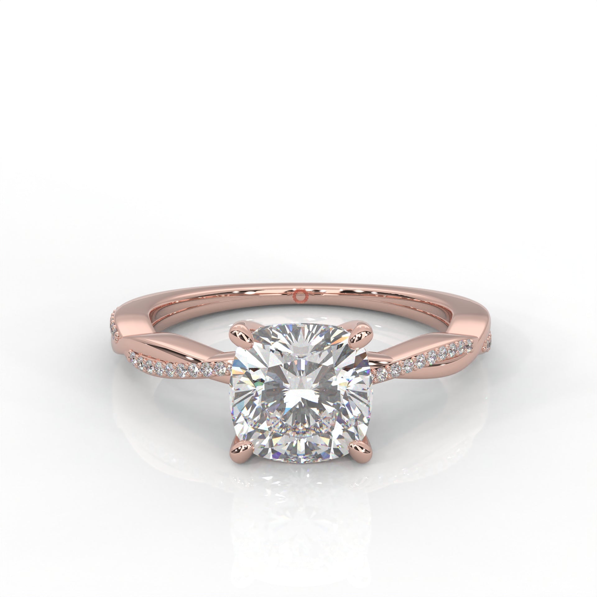 Ulur Solitaire Engagement Ring – Pavé Twist Band