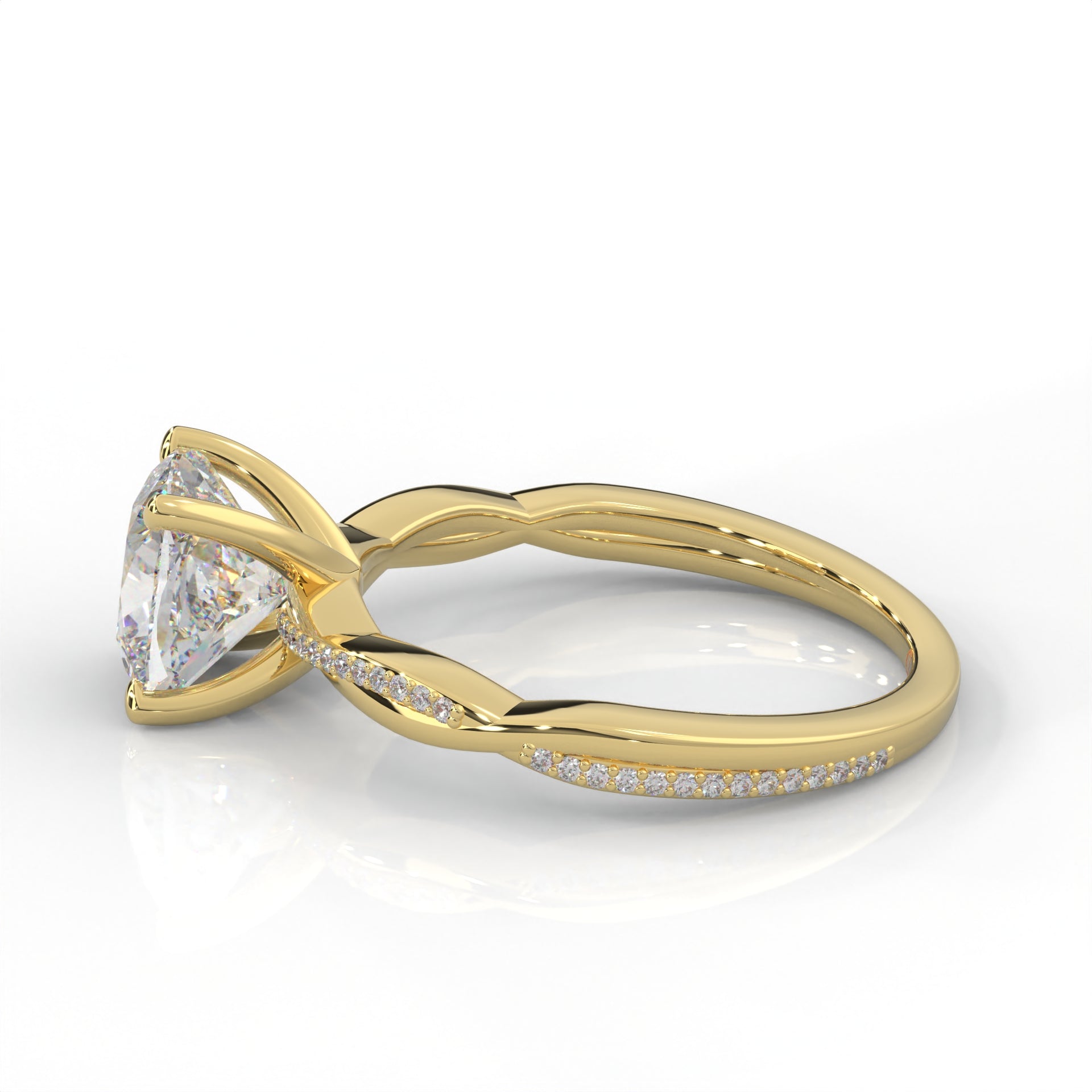 Ulur Solitaire Engagement Ring – Pavé Twist Band