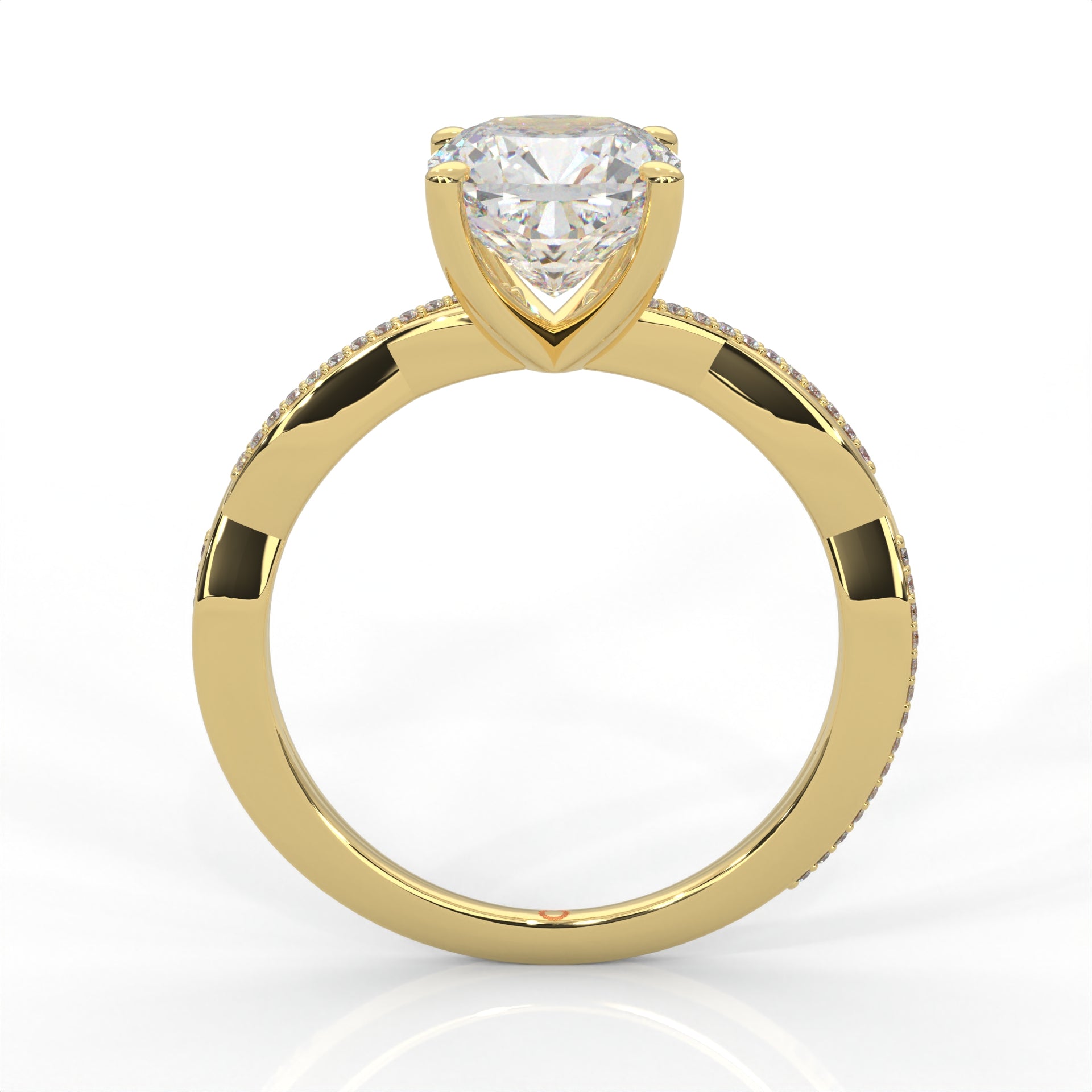 Ulur Solitaire Engagement Ring – Pavé Twist Band