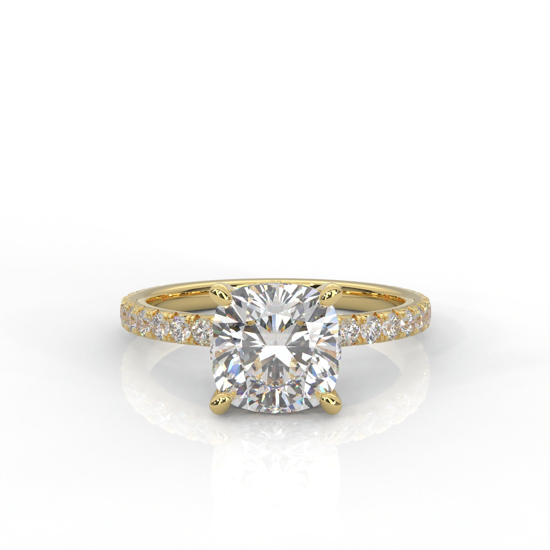 The Everly - Solitaire with Pavé Diamond Band