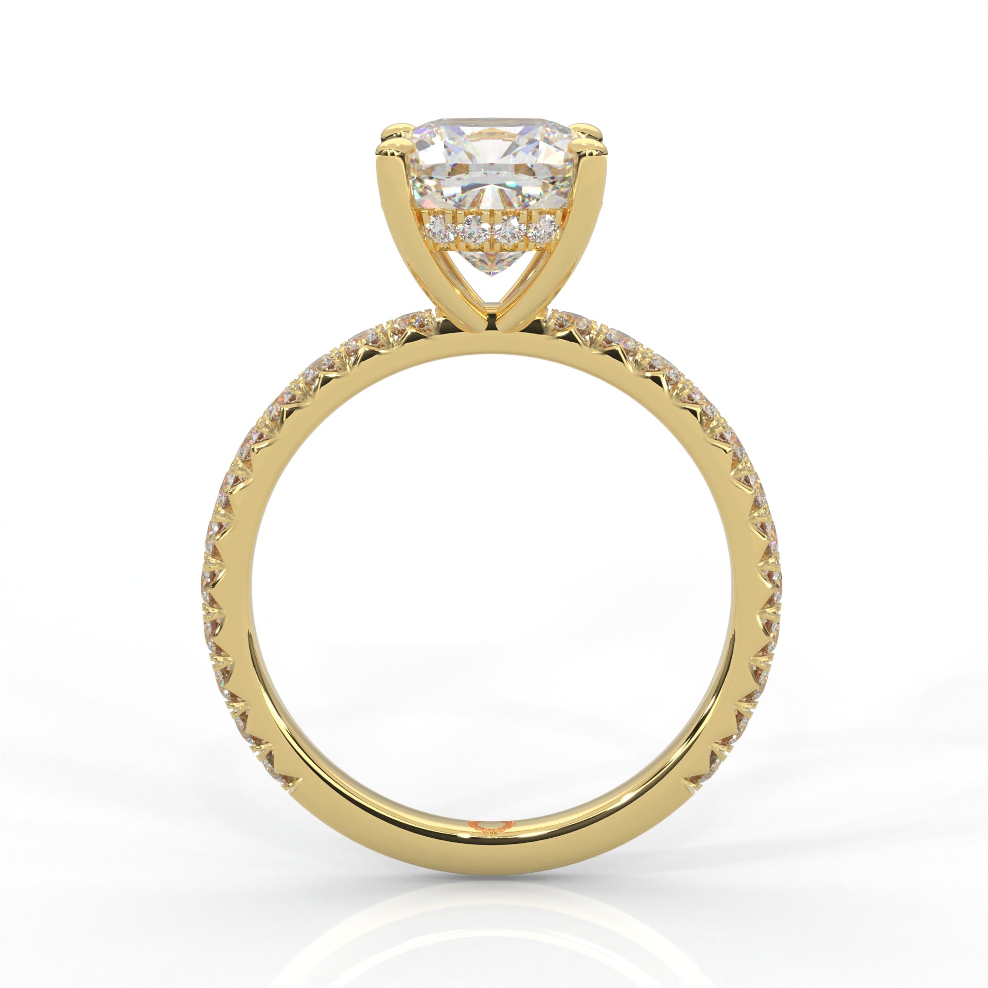 The Everly - Solitaire with Pavé Diamond Band