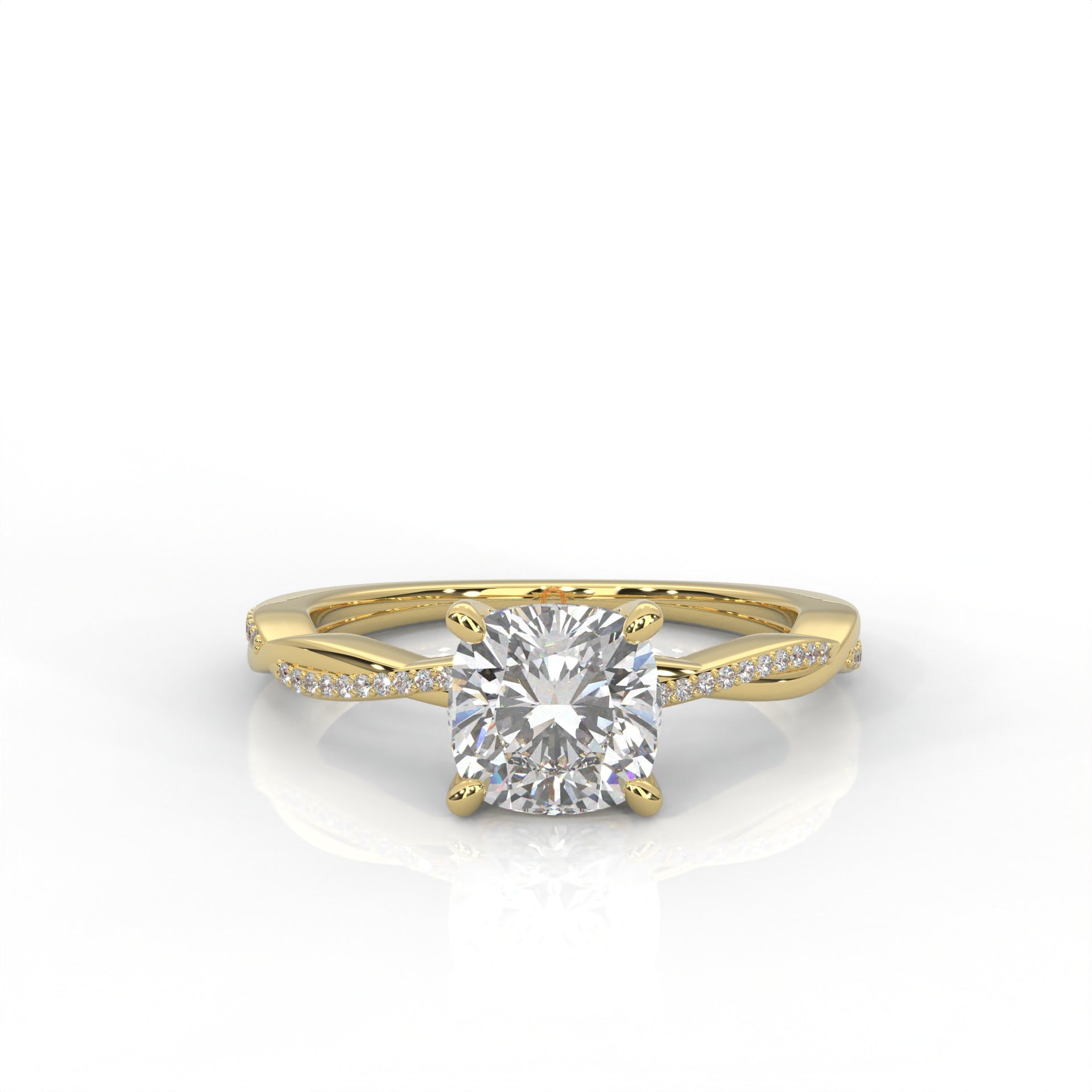 Ulur Solitaire Engagement Ring – Pavé Twist Band