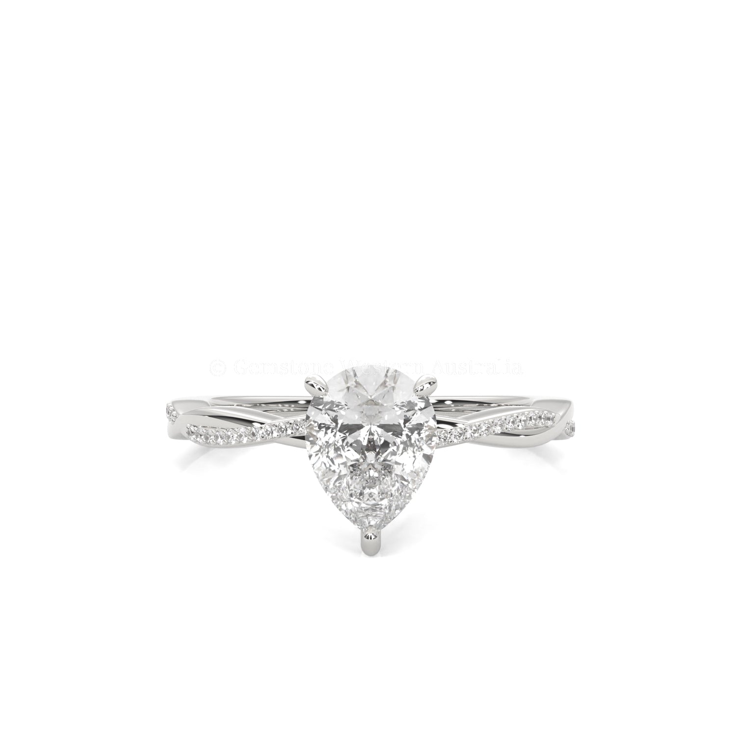 Ulur Solitaire Engagement Ring – Pavé Twist Band
