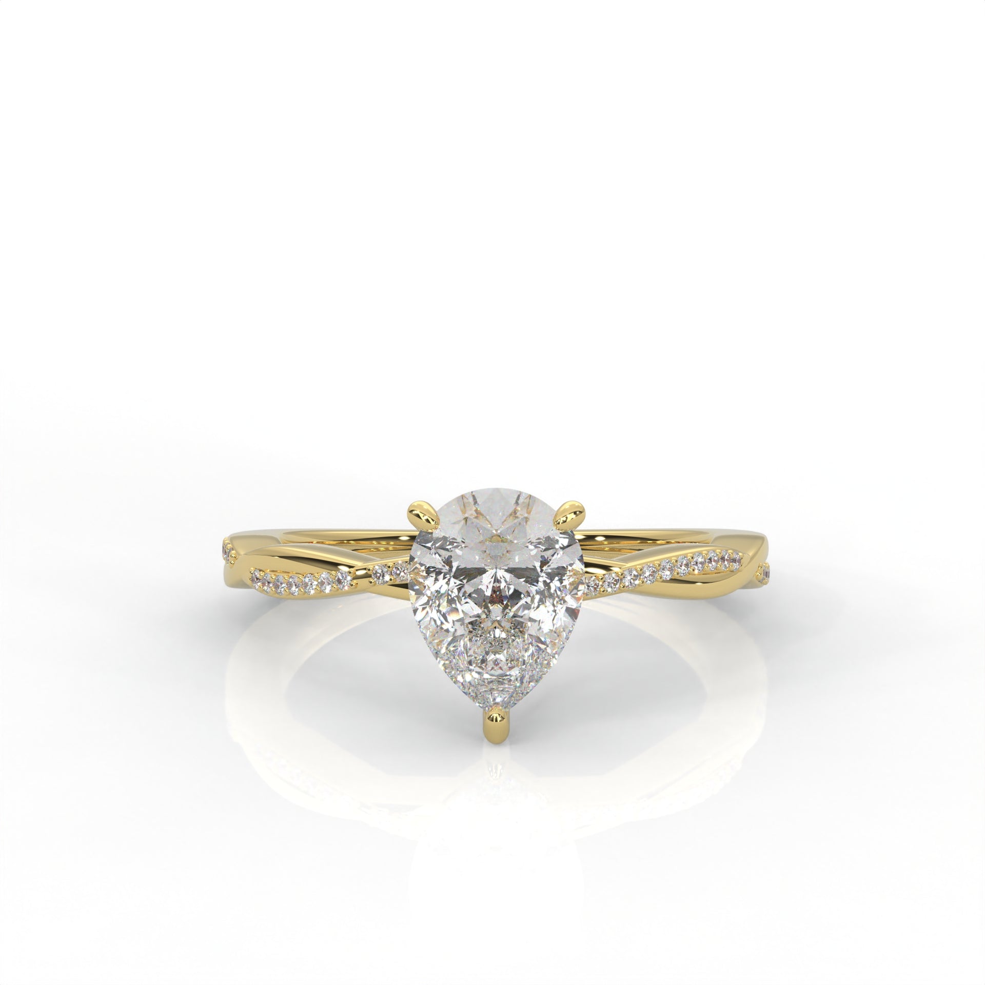 Ulur Solitaire Engagement Ring – Pavé Twist Band