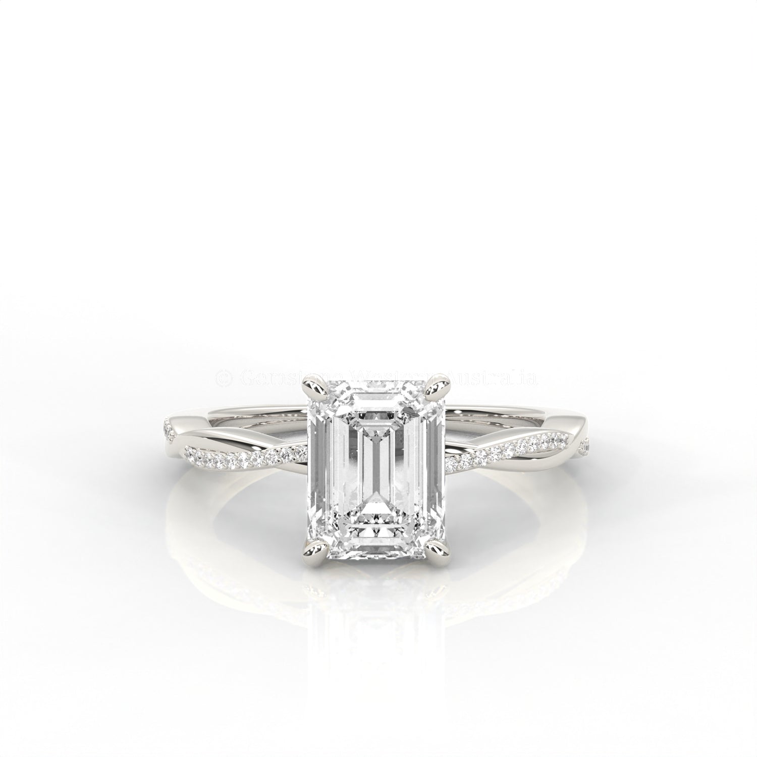 Ulur Solitaire Engagement Ring – Pavé Twist Band