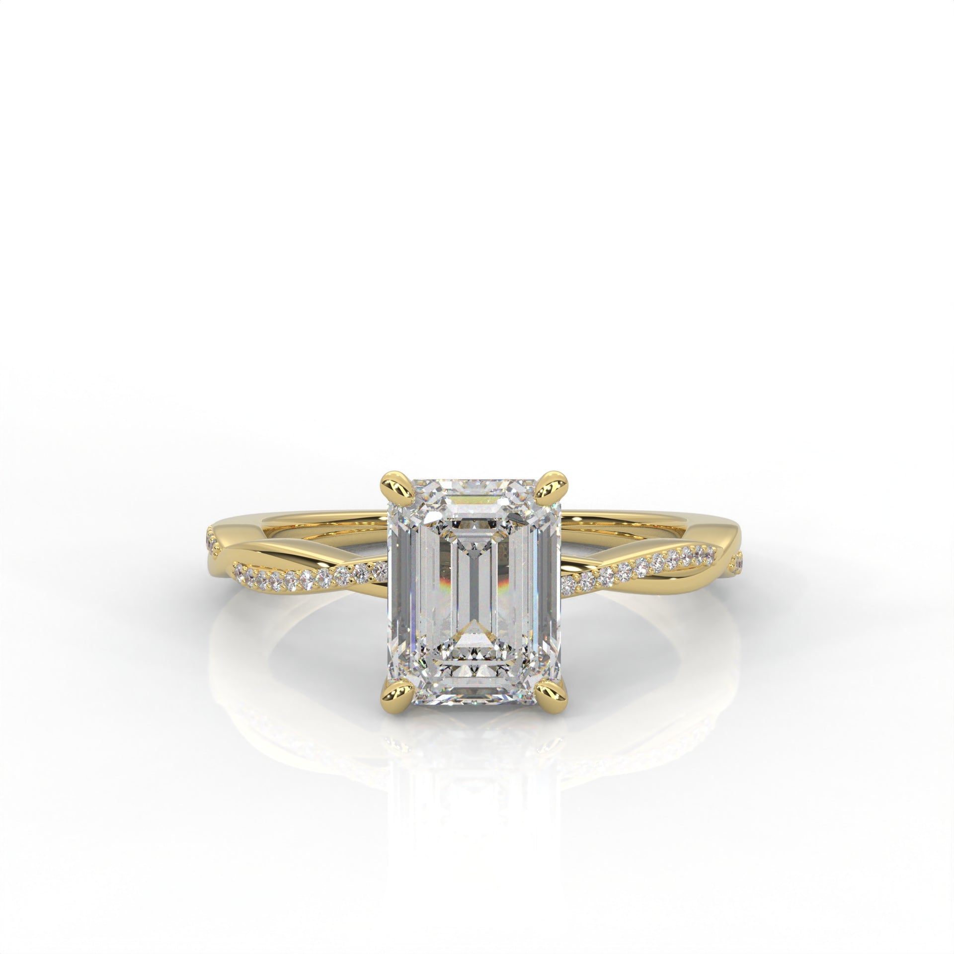 Ulur Solitaire Engagement Ring – Pavé Twist Band